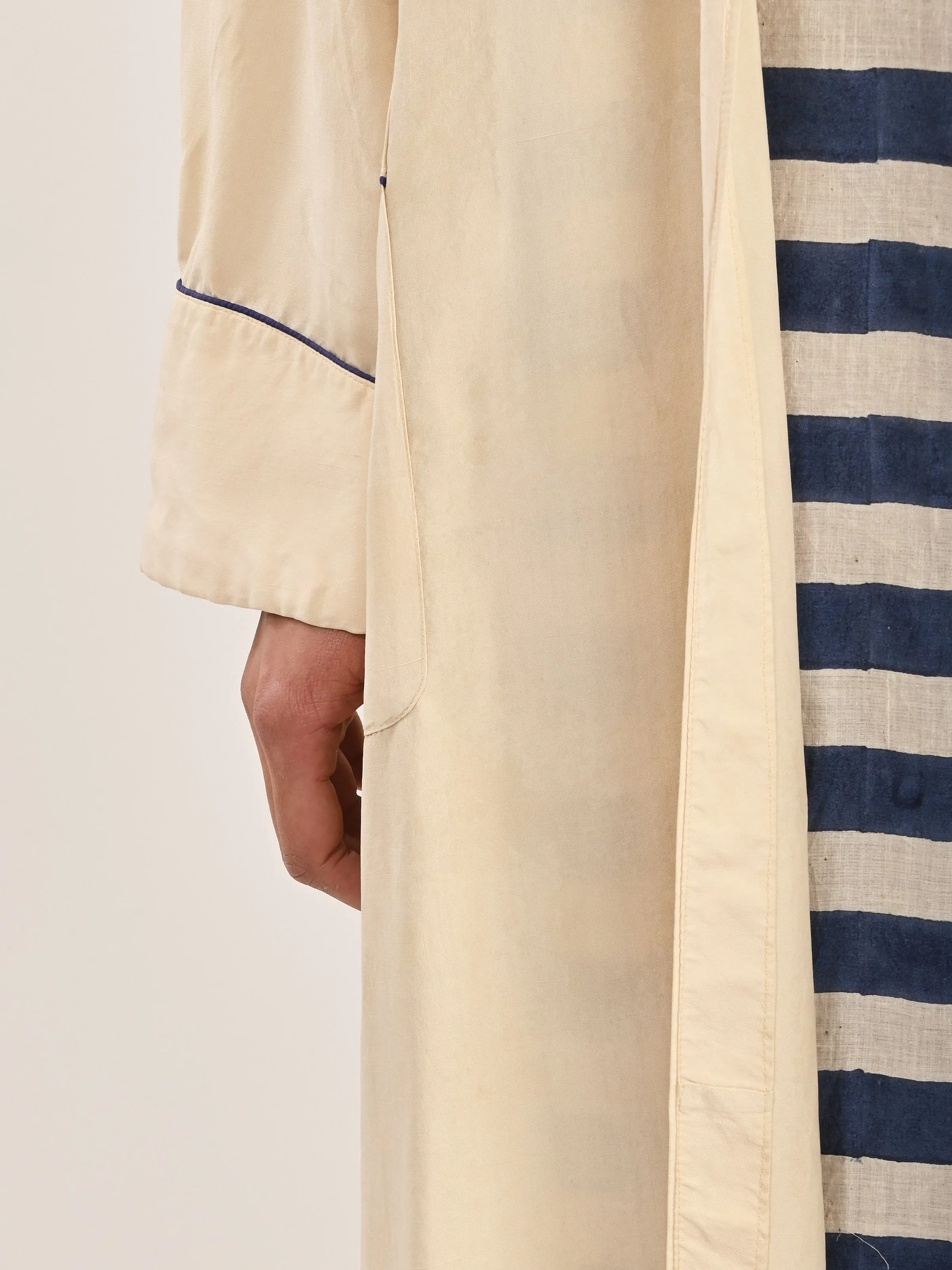 Cream Silk Embroidered Robe