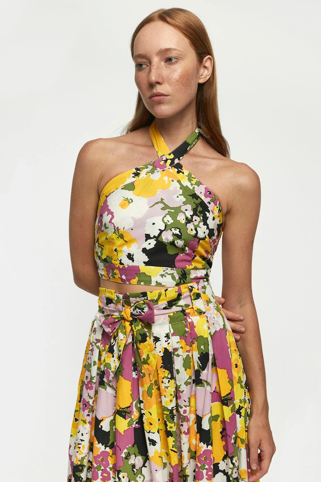 Cross Body Crop | Tie Up Maxi Skirt