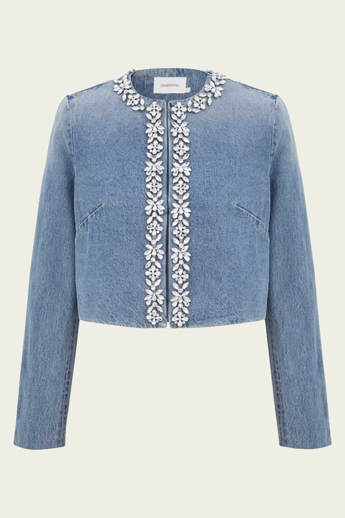 Crush Embellished Denim Jacket in Blue Moon