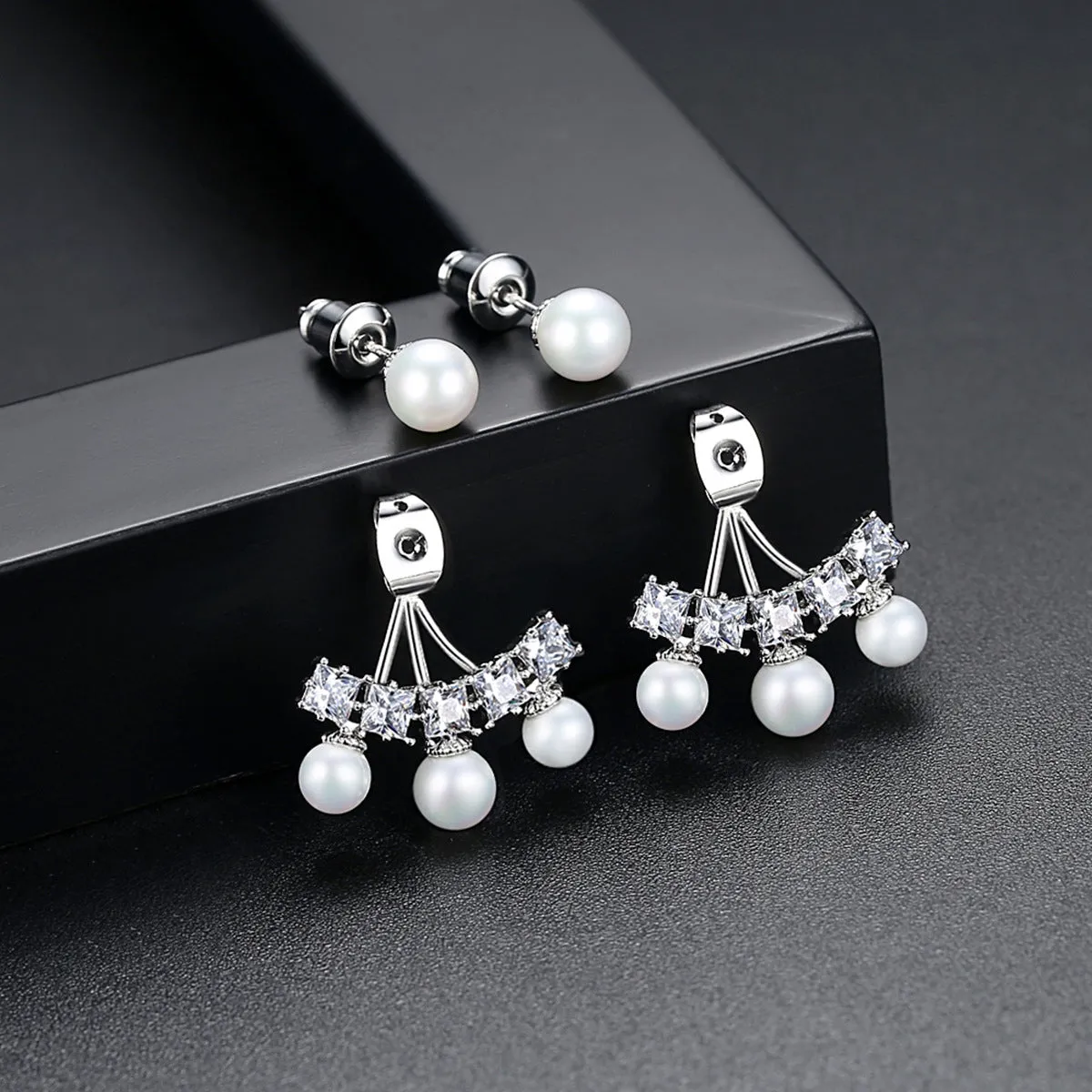 Crystal & Pearl Ear Jackets