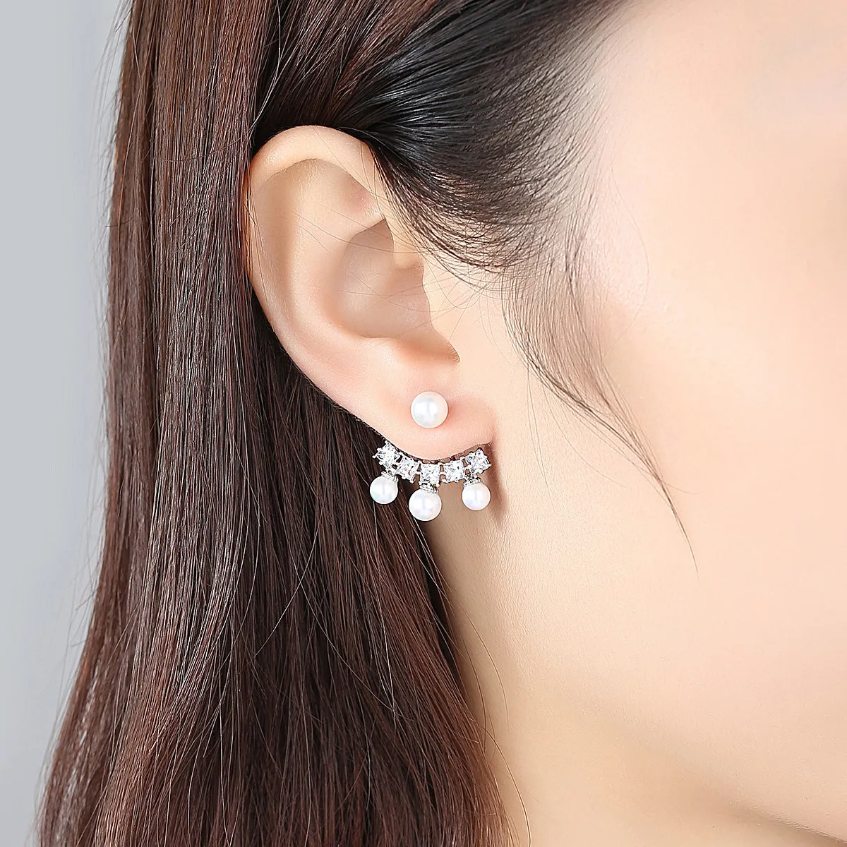 Crystal & Pearl Ear Jackets