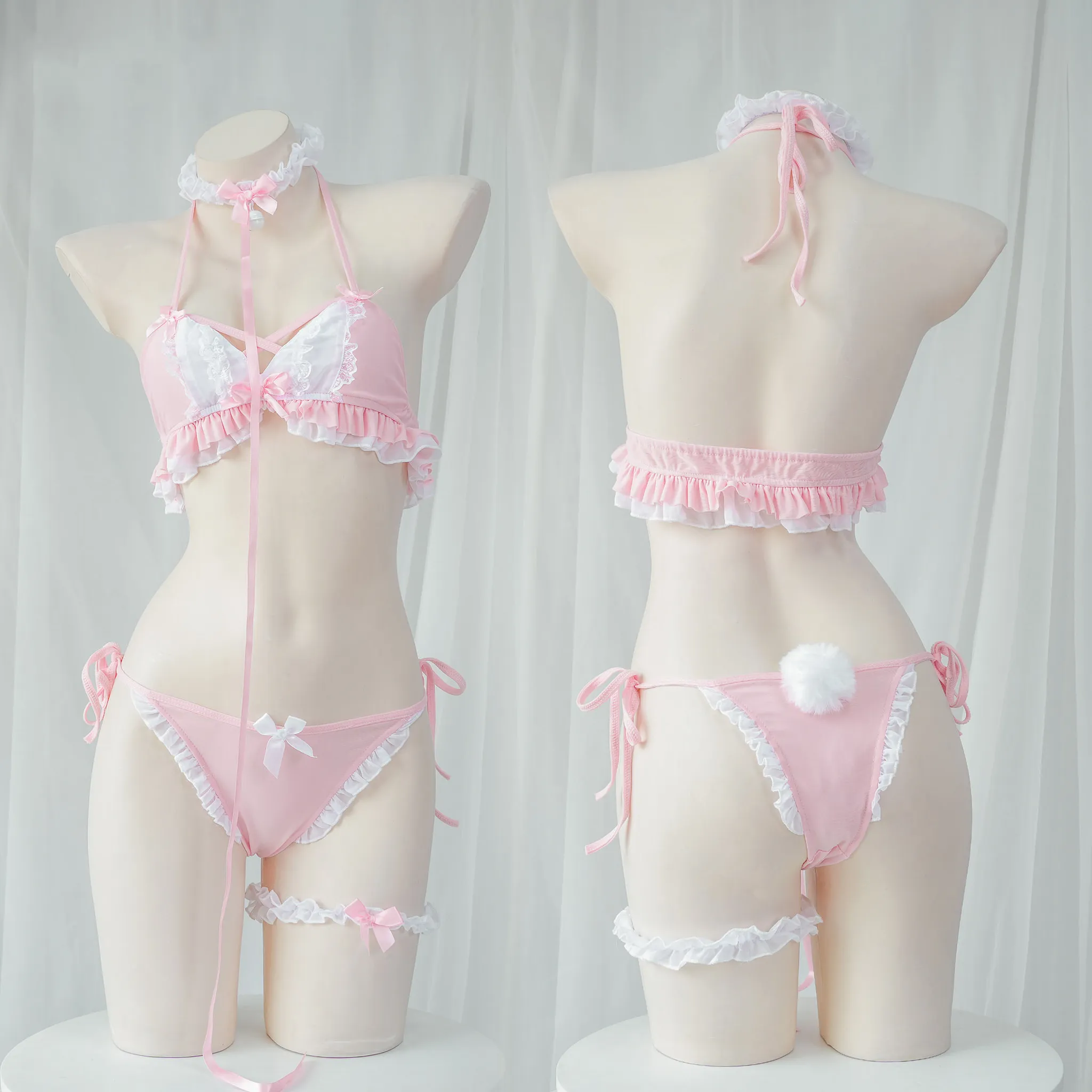 CUTE PINK LACE BIKINI SET UB98102