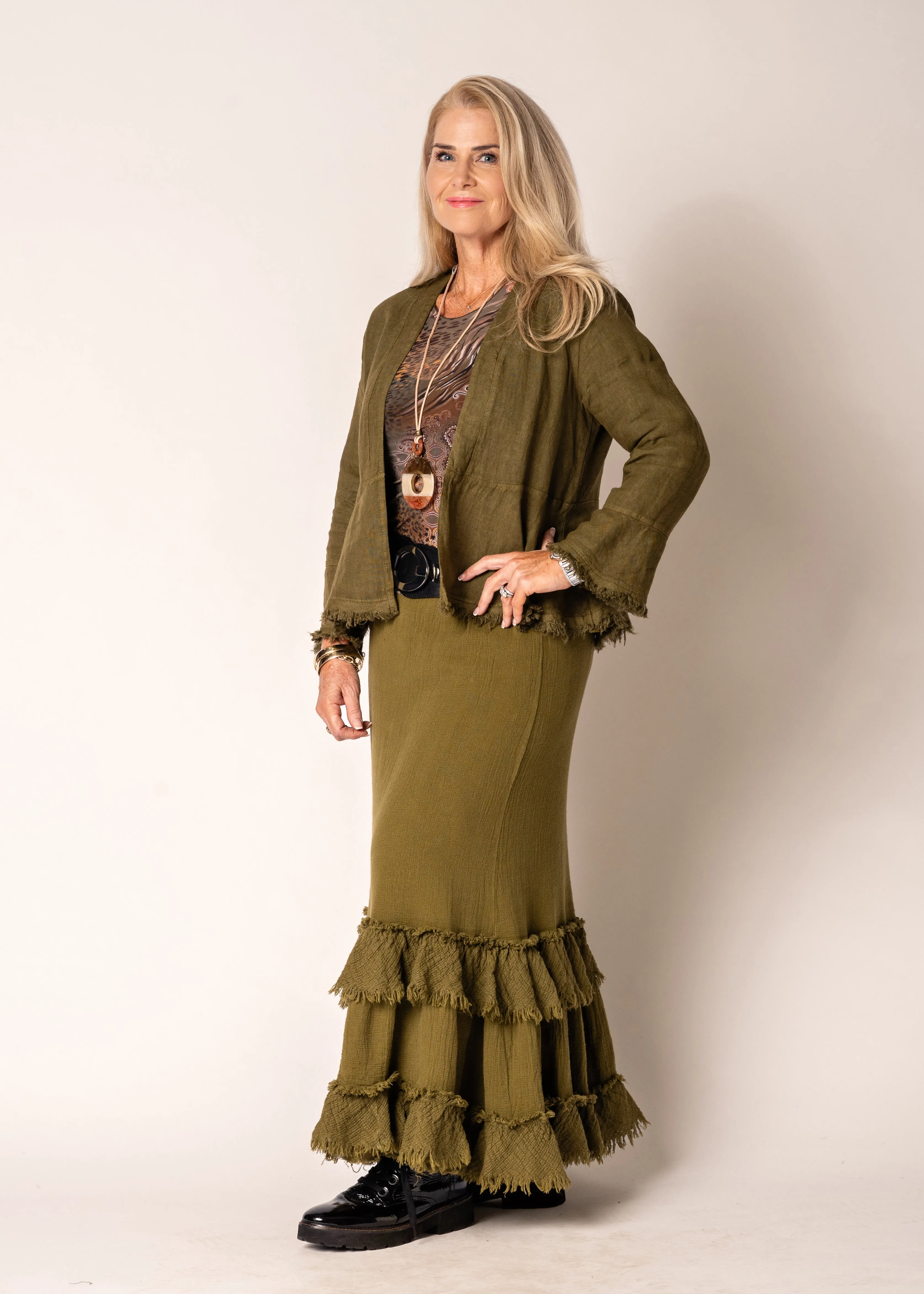 Dayma Skirt in Green Olive