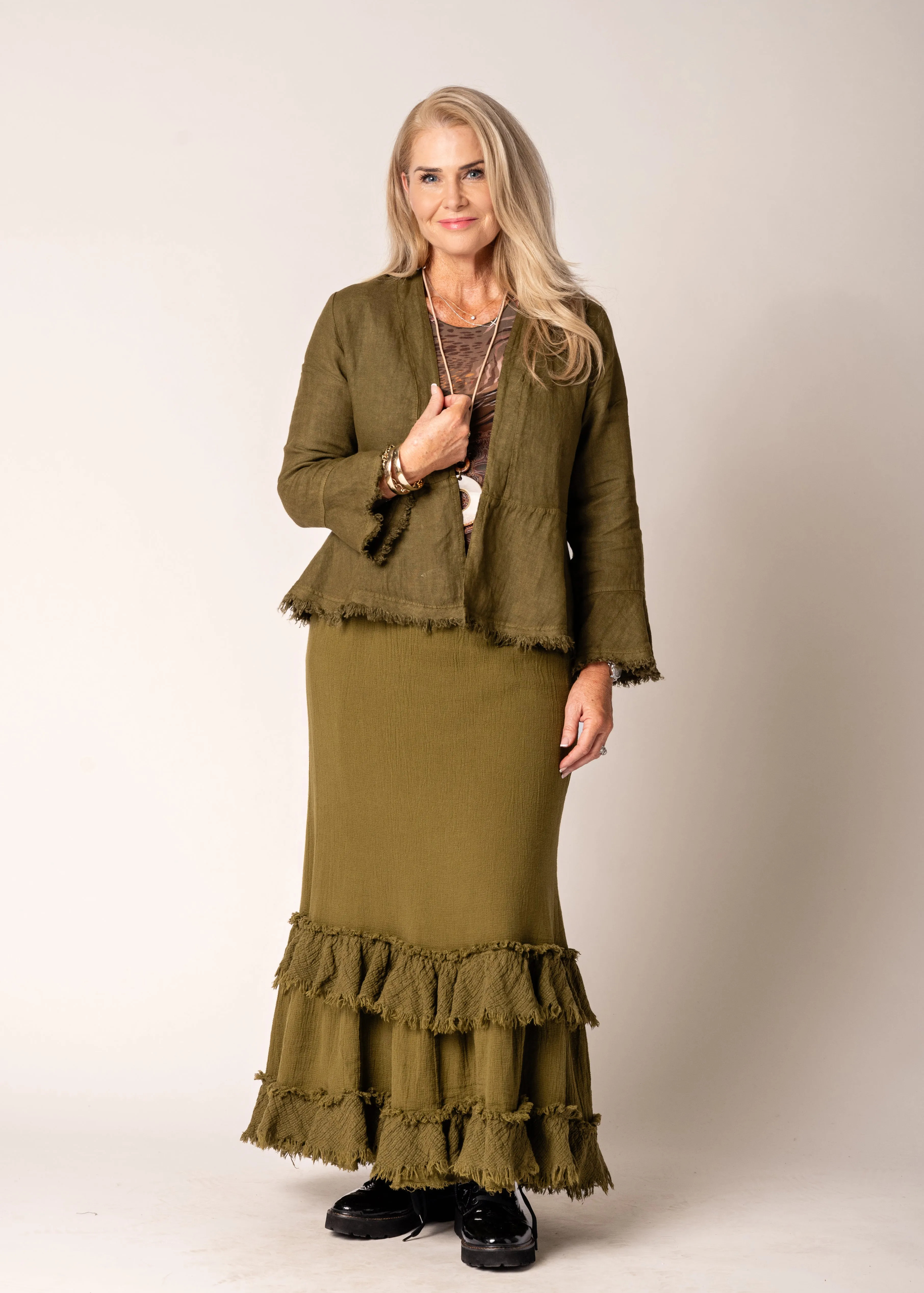 Dayma Skirt in Green Olive