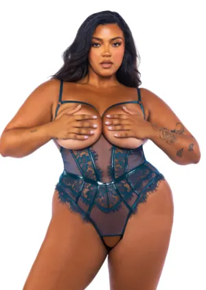 Eden Open-Cup Crotchless Teddy - LI709