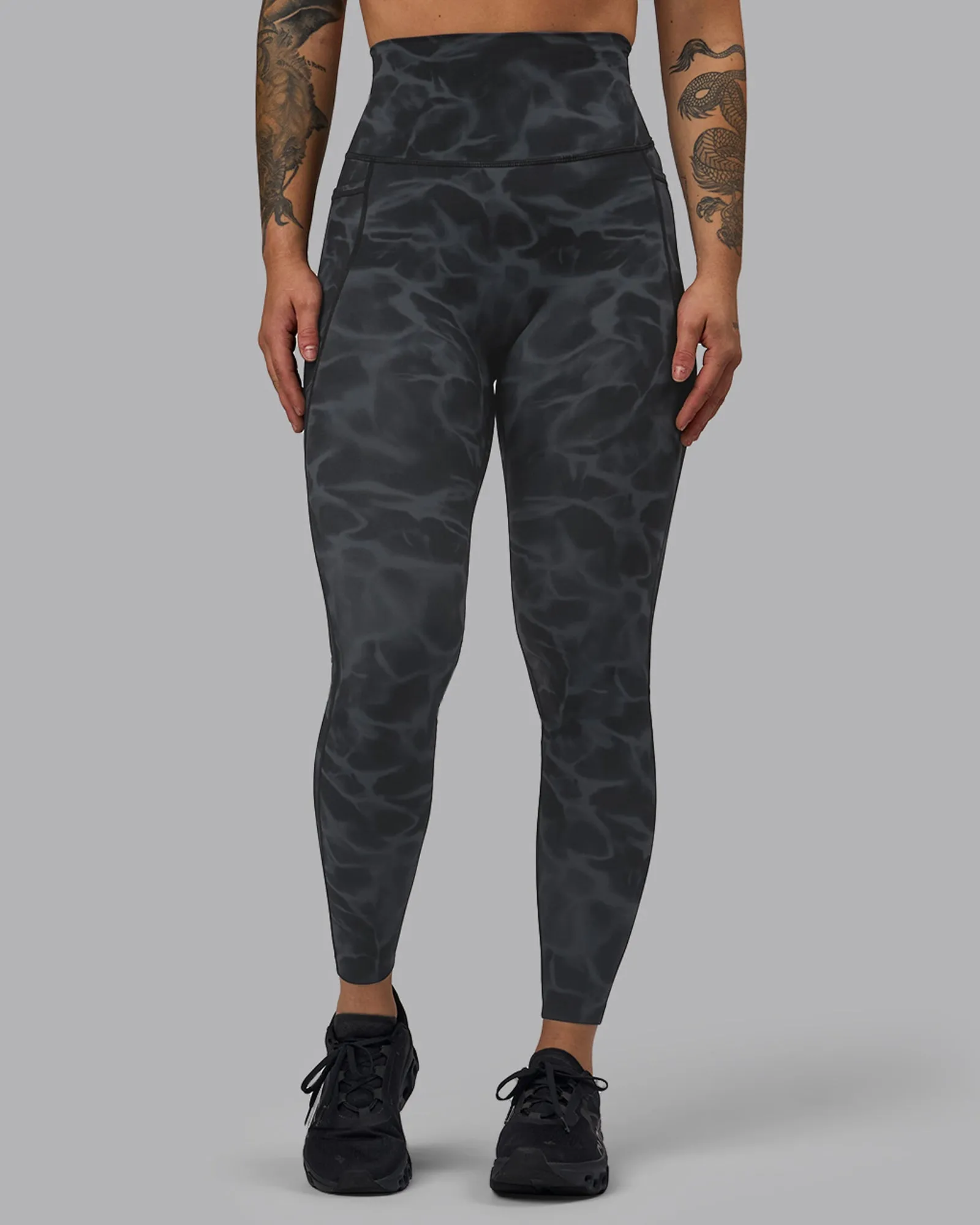 Elixir Full Length Tights With Pockets - Tranquil-Black
