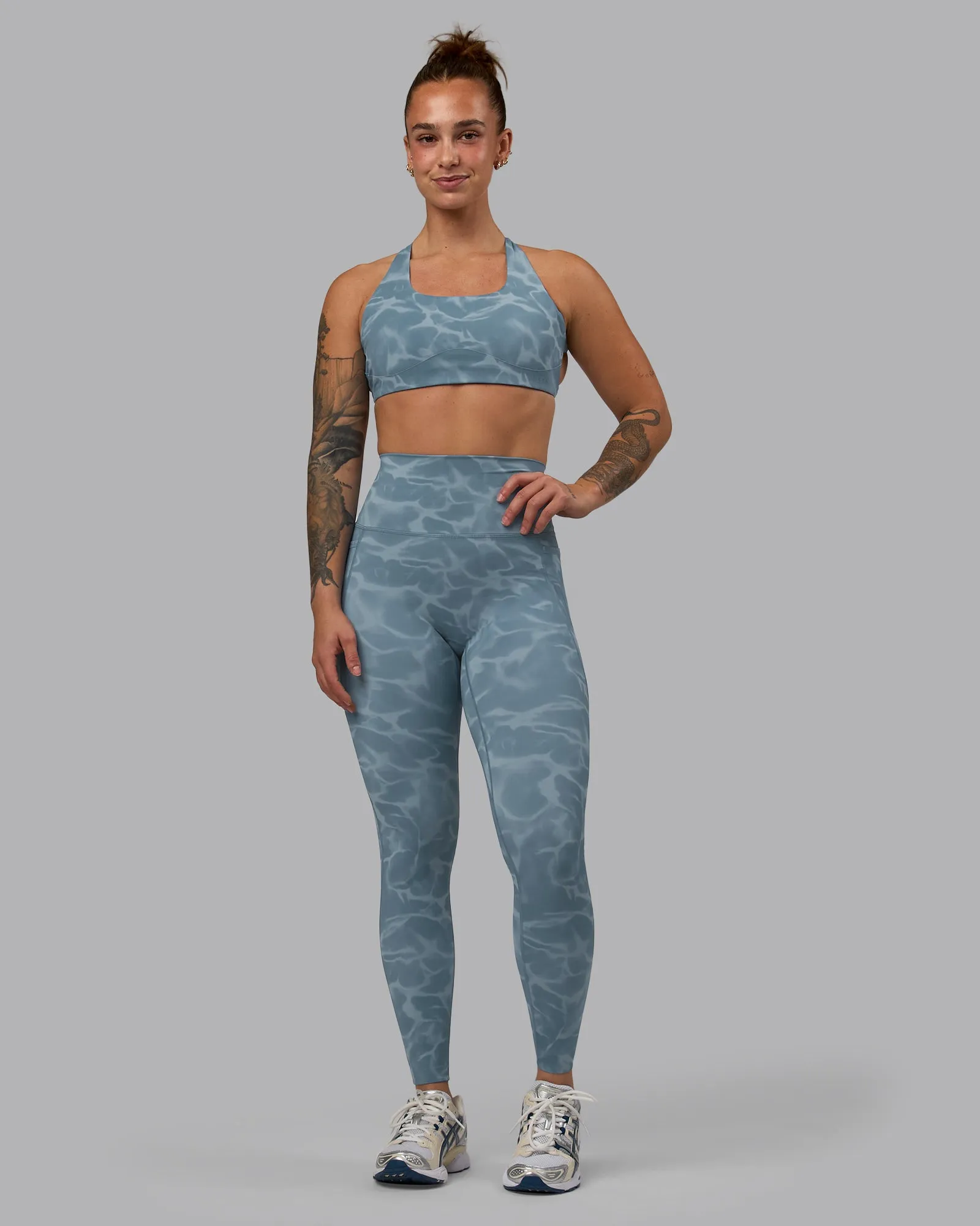 Elixir Full Length Tights With Pockets - Tranquil-Elemental Blue