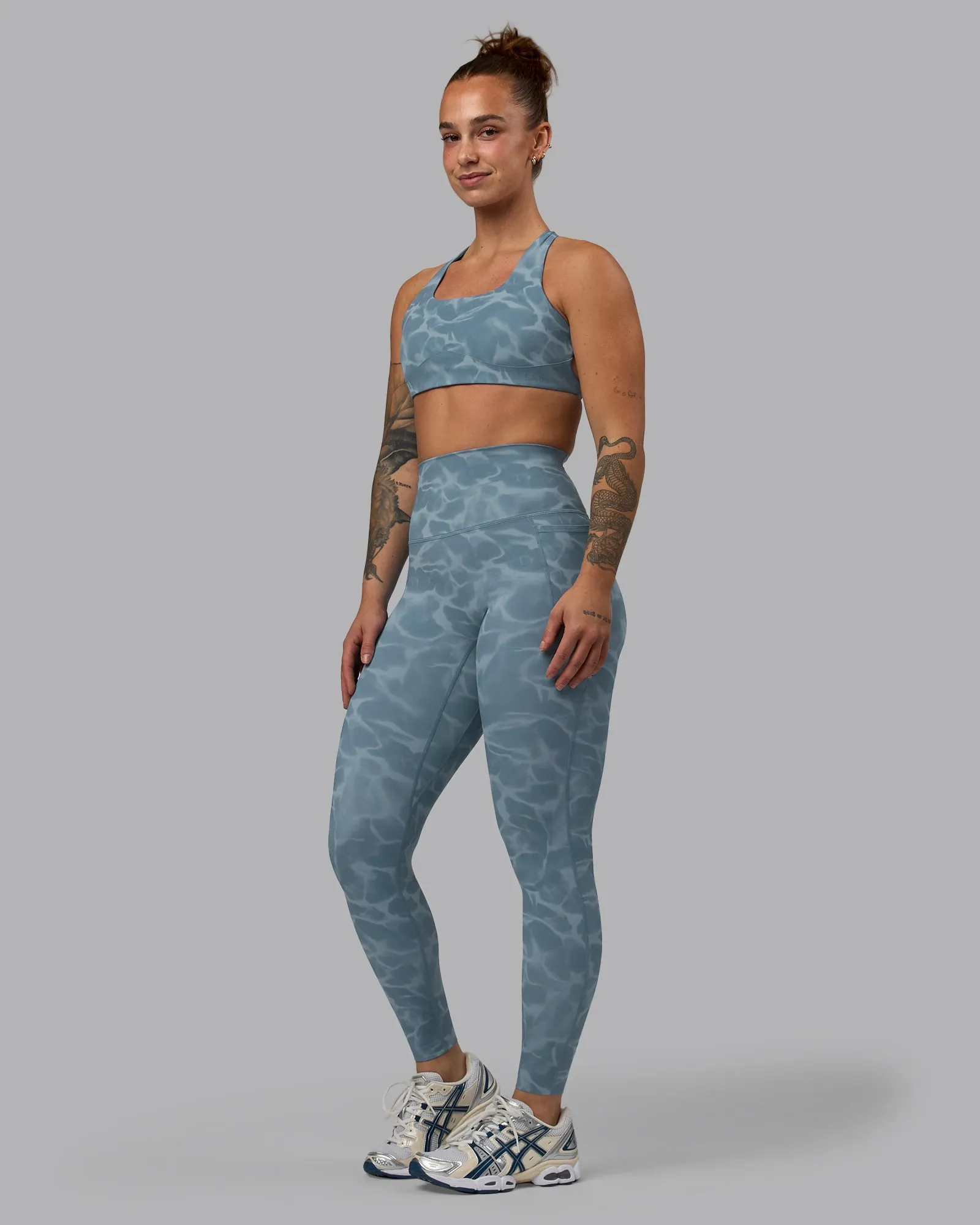Elixir Full Length Tights With Pockets - Tranquil-Elemental Blue