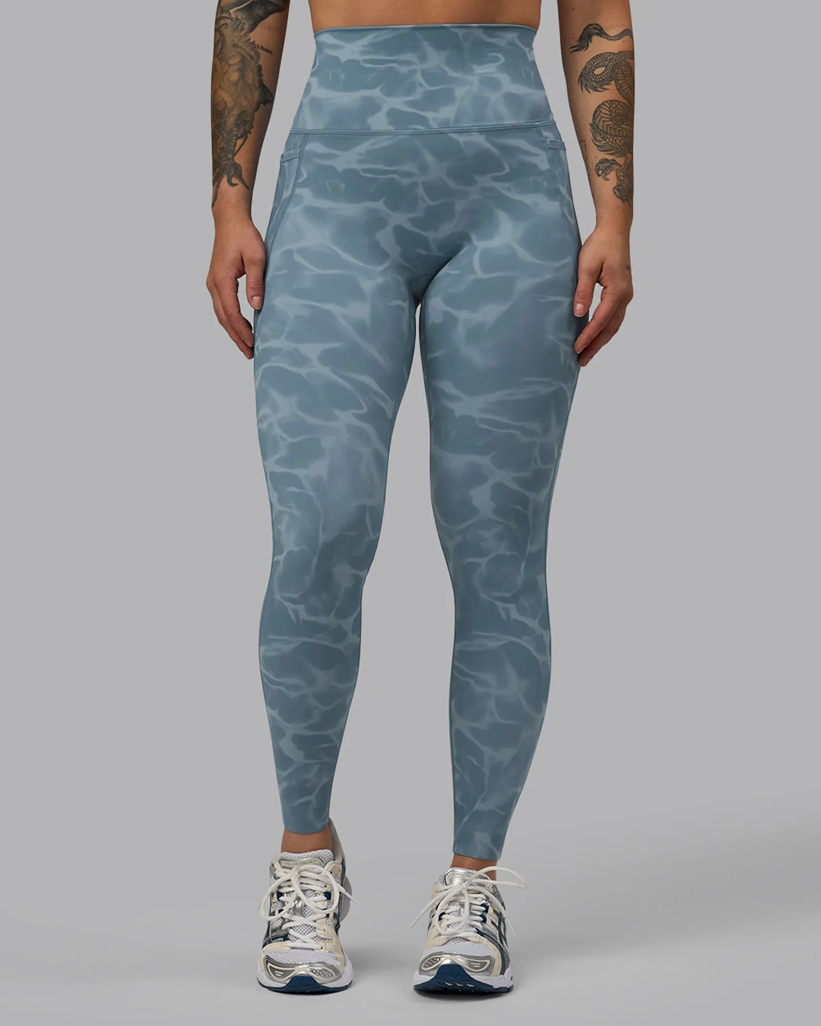 Elixir Full Length Tights With Pockets - Tranquil-Elemental Blue