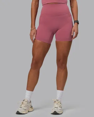 Elixir Mid Short Tight With Pockets - Mauve Haze