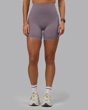 Elixir Mid Short Tight With Pockets - Purple Sage
