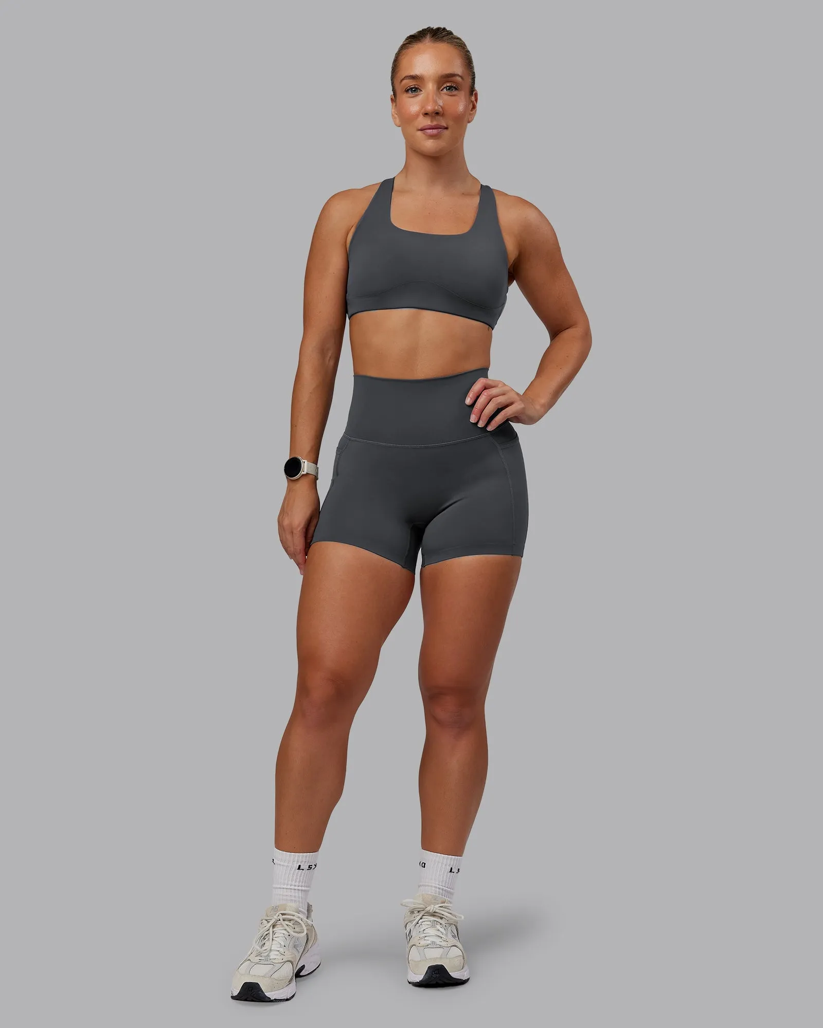 Elixir X-Short Tights With Pockets - Dark Storm