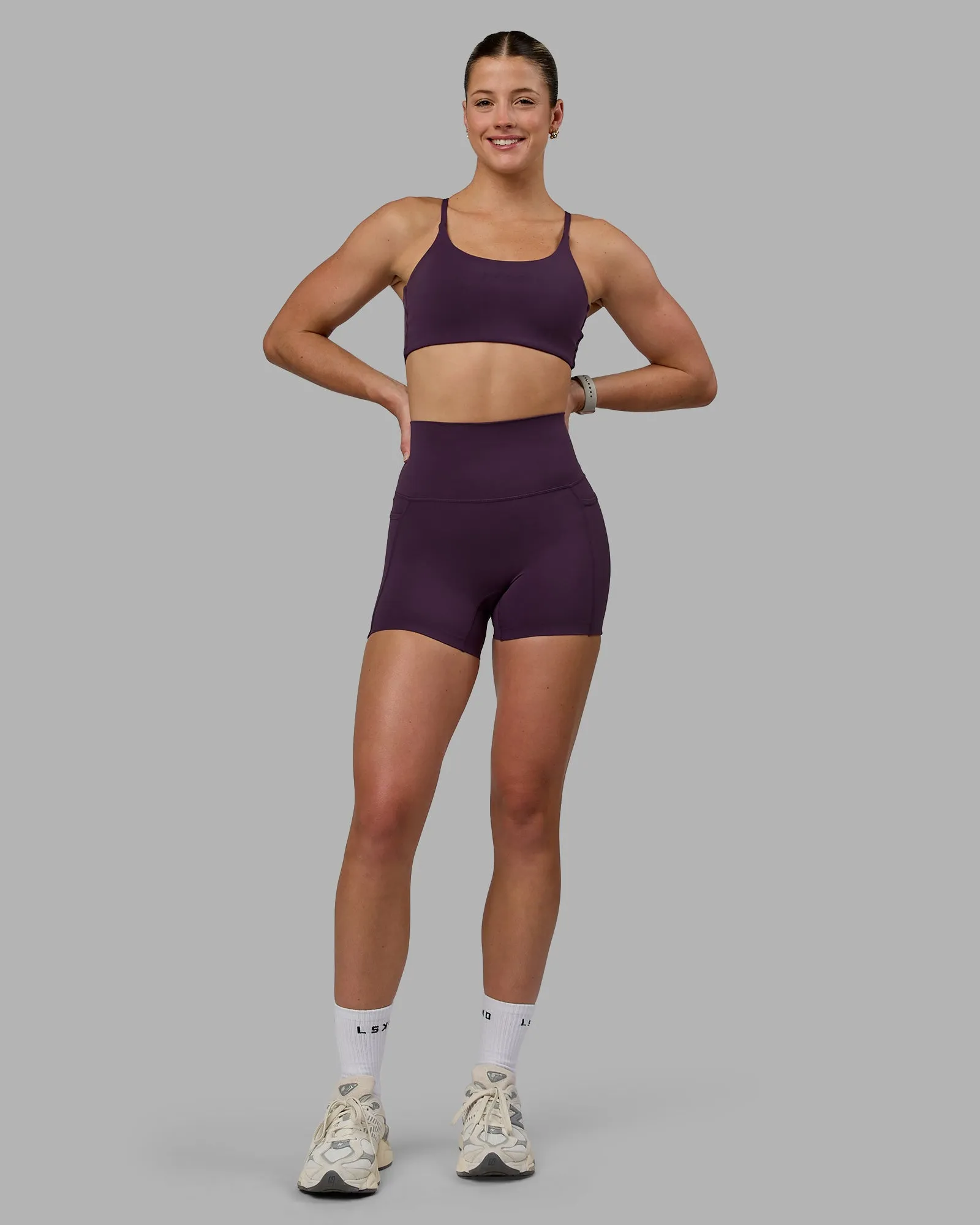 Elixir X-Short Tights With Pockets - Midnight Plum
