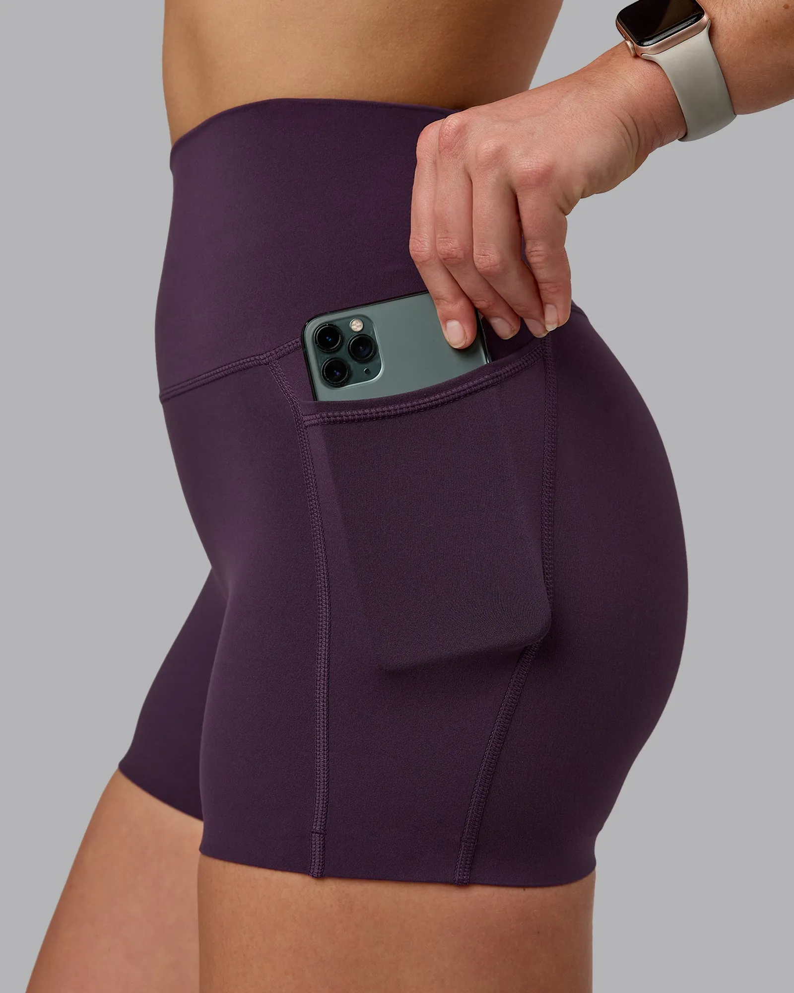Elixir X-Short Tights With Pockets - Midnight Plum