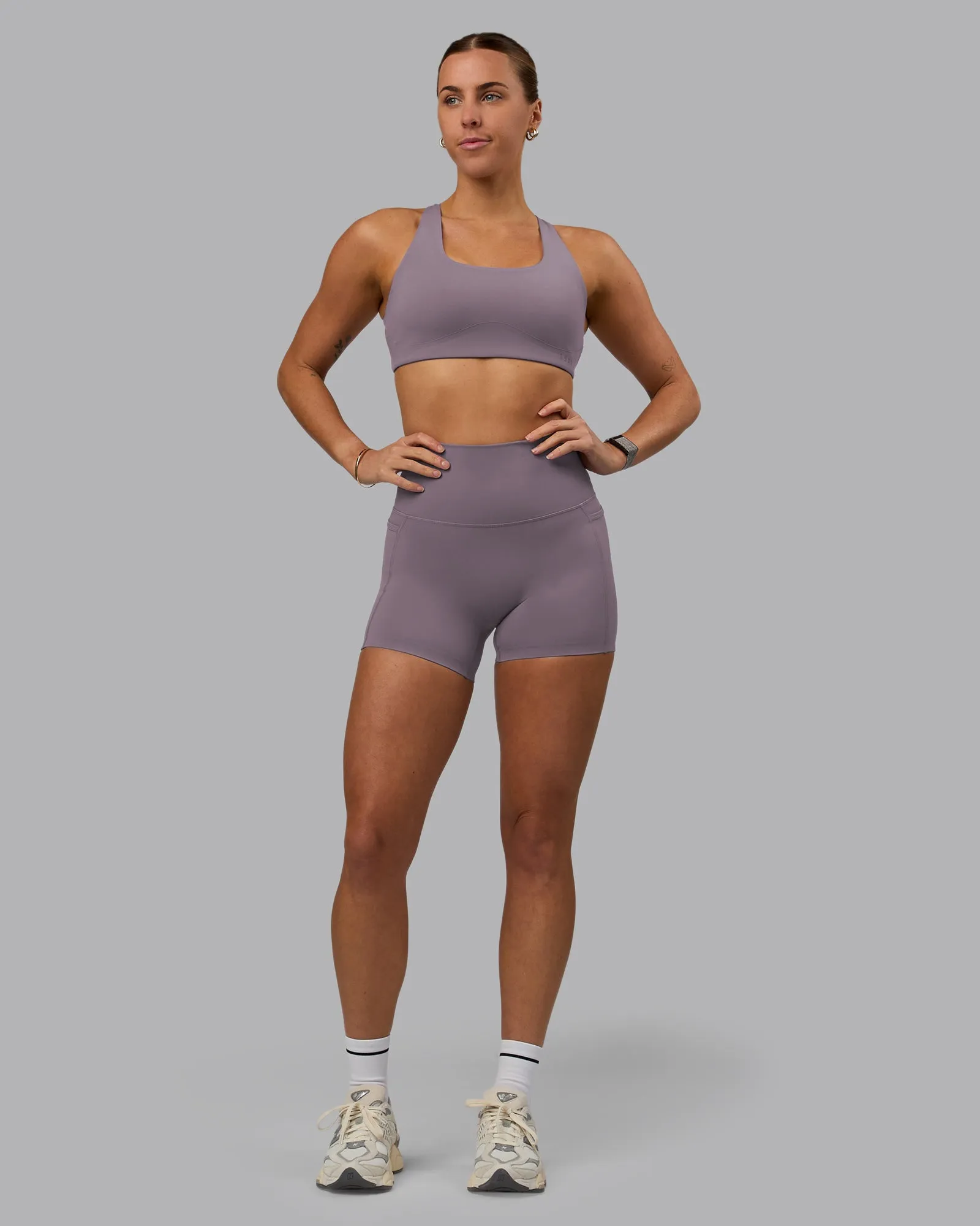 Elixir X-Short Tights With Pockets - Purple Sage