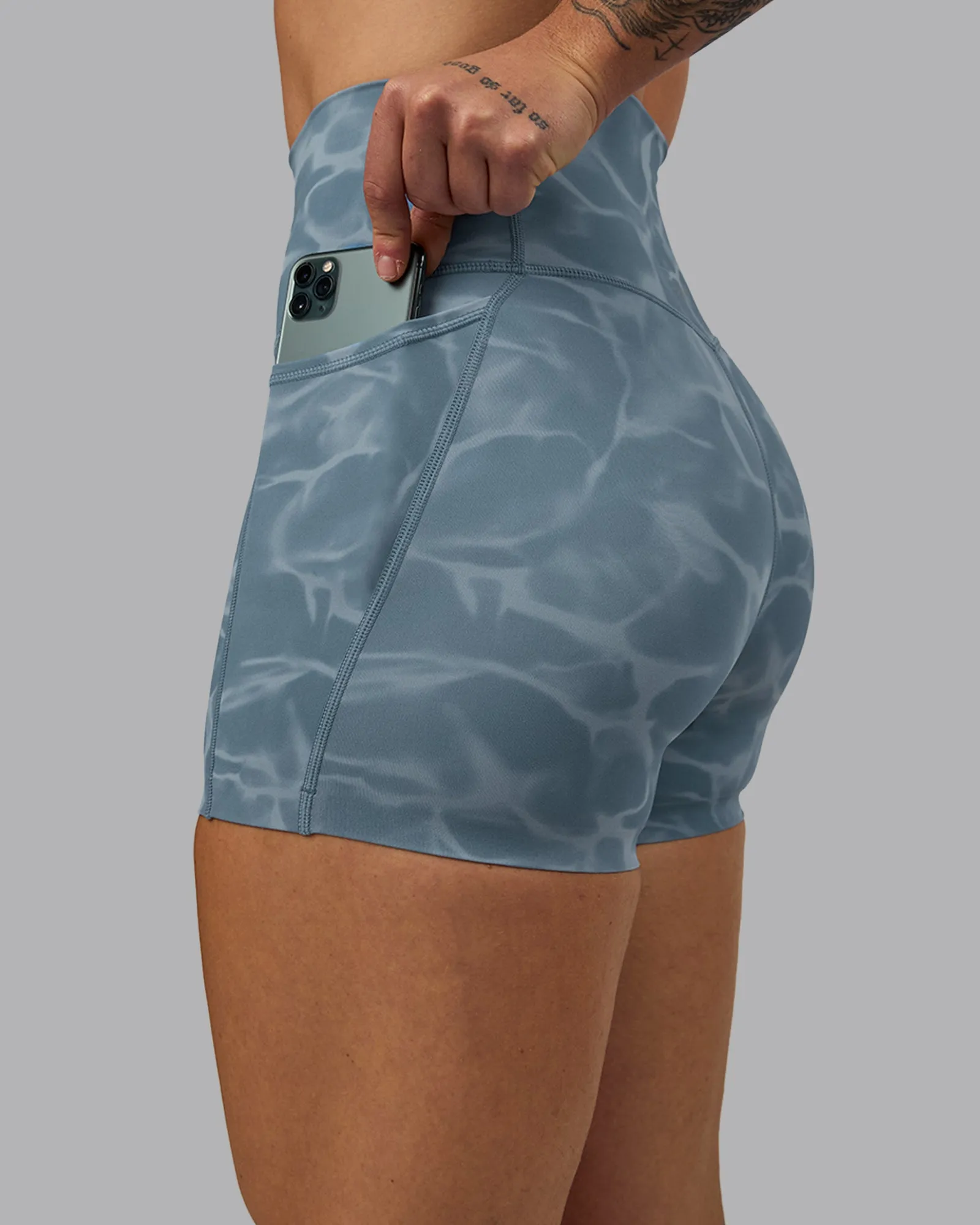 Elixir X-Short Tights With Pockets - Tranquil-Elemental Blue