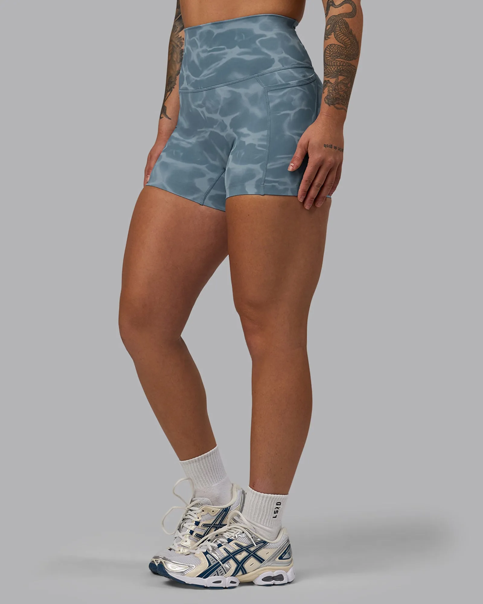 Elixir X-Short Tights With Pockets - Tranquil-Elemental Blue