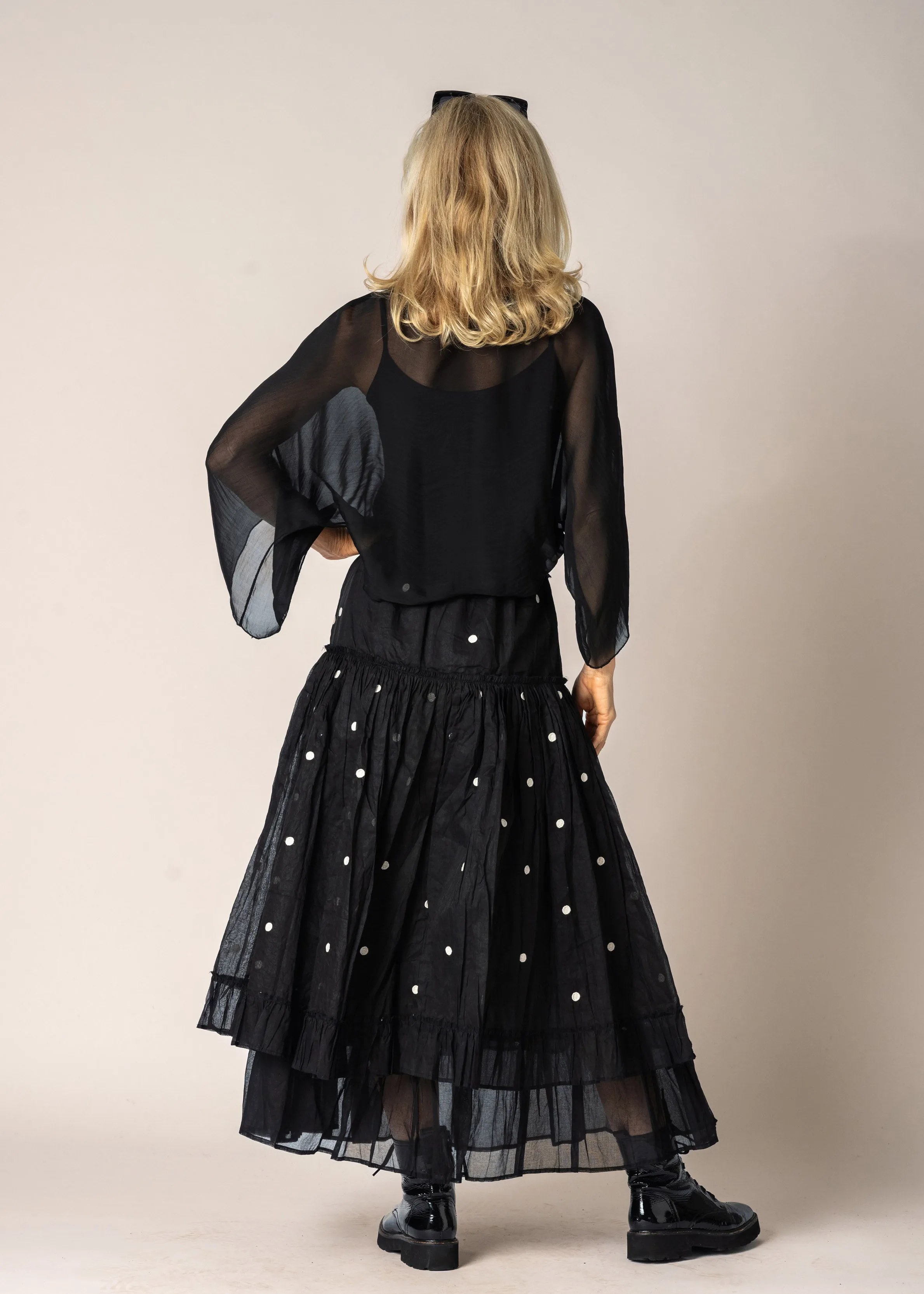 Elowen Organza Skirt in Onyx Spot