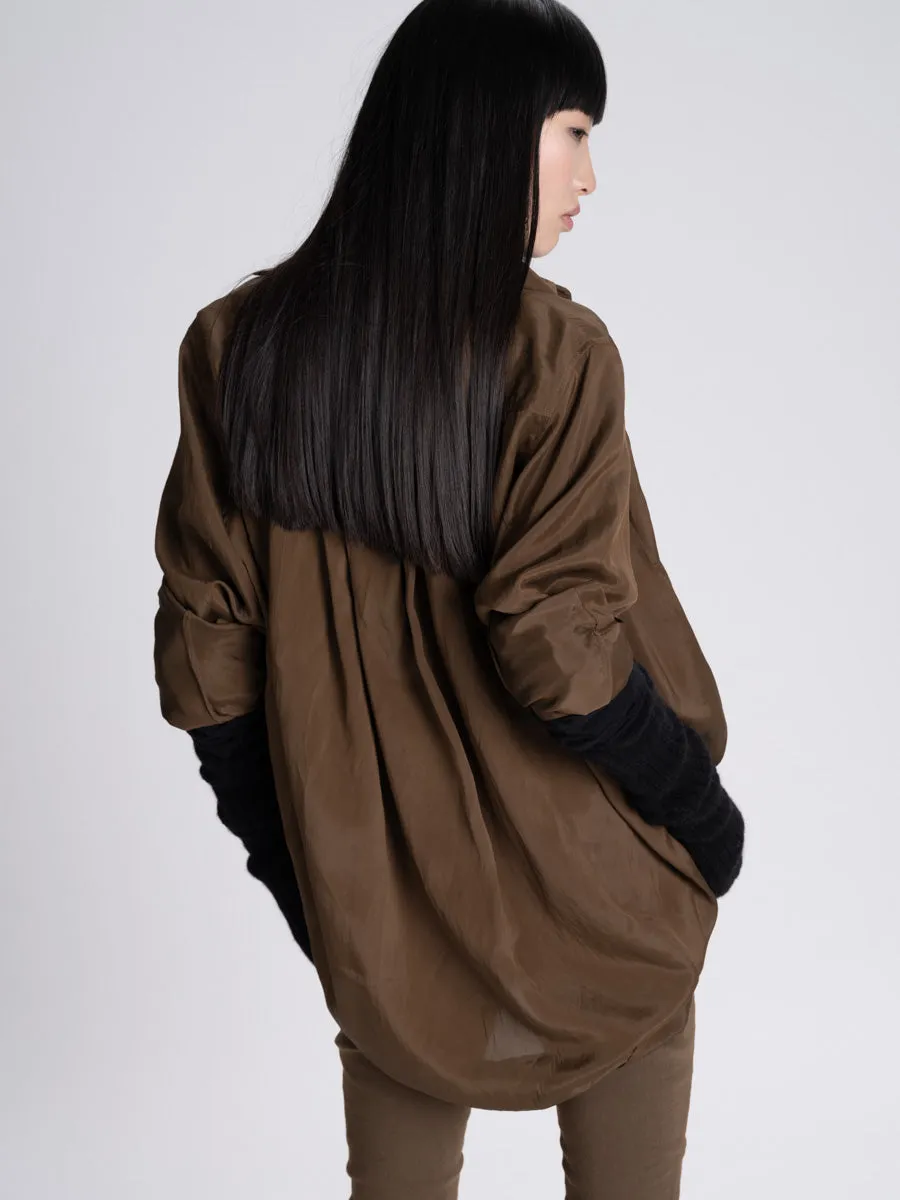 Fall Parachute Silk Oversize Shirt