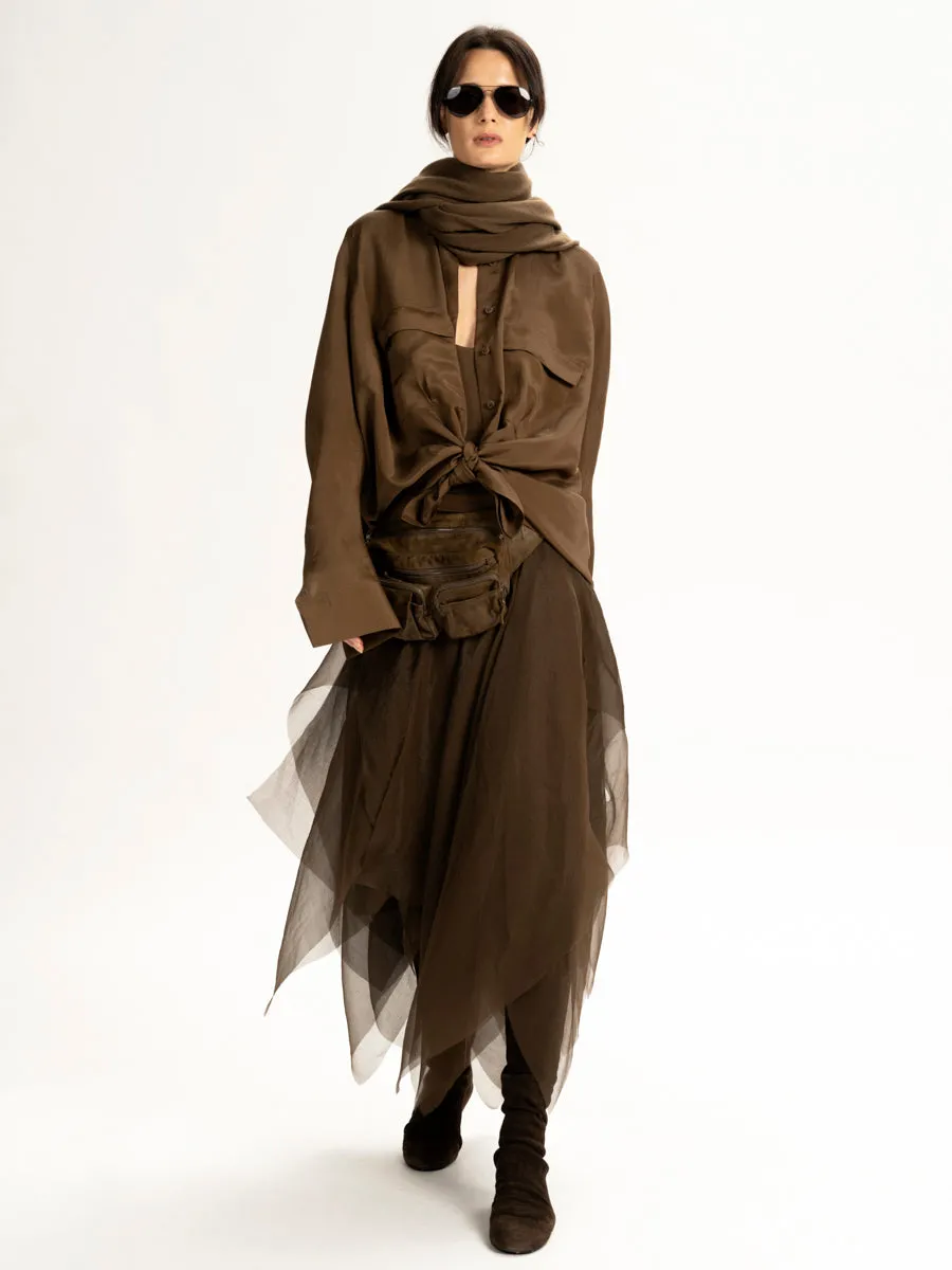 Fall Parachute Silk Oversize Shirt