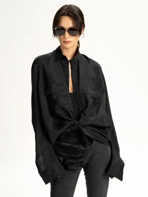 Fall Parachute Silk Oversize Shirt