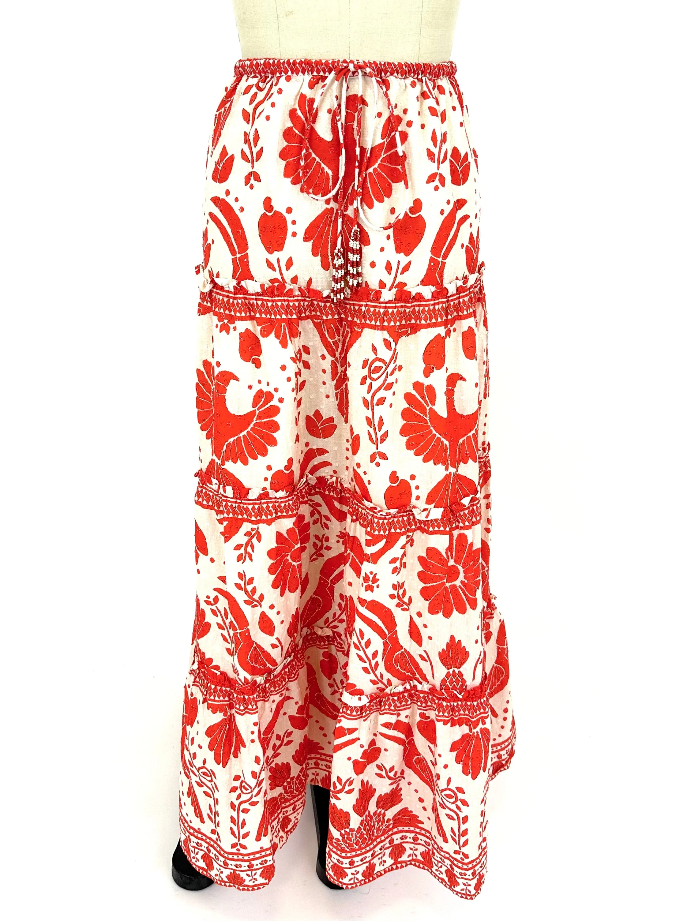 Farm Rio Jungle Print Tiered Skirt