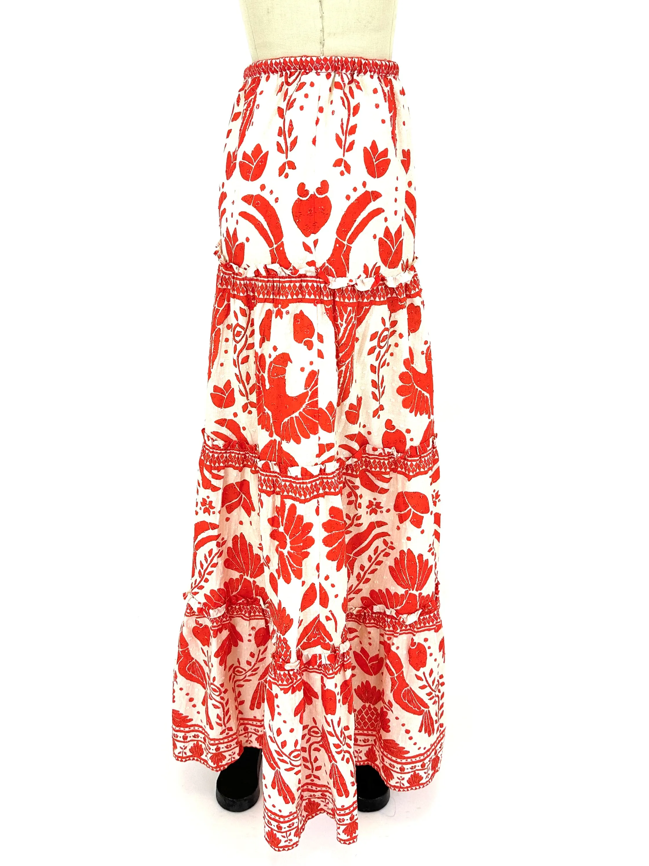 Farm Rio Jungle Print Tiered Skirt