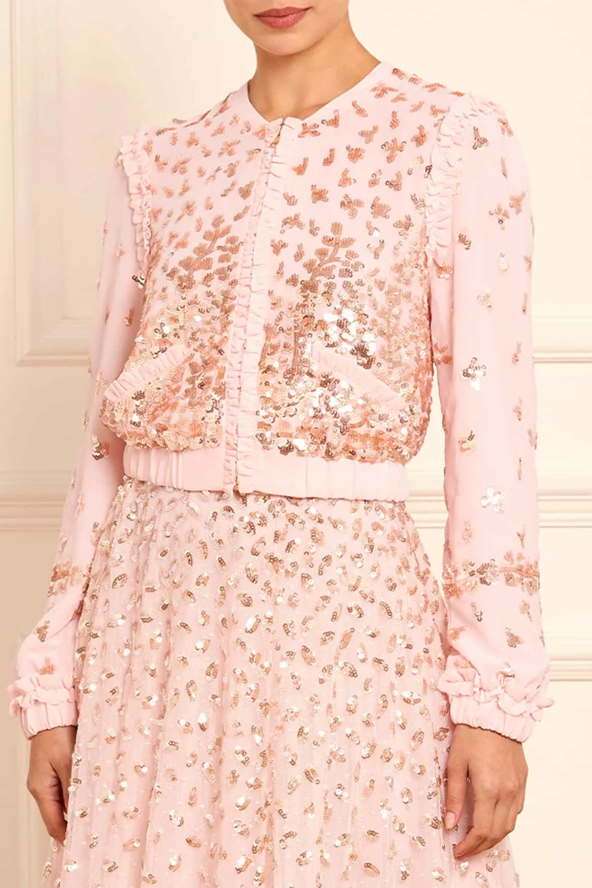 Fern Georgette Bomber Jacket