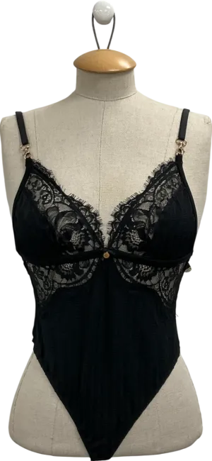 Gooseberry Intimates Black Bliss Lace And Mesh Bodysuit UK S