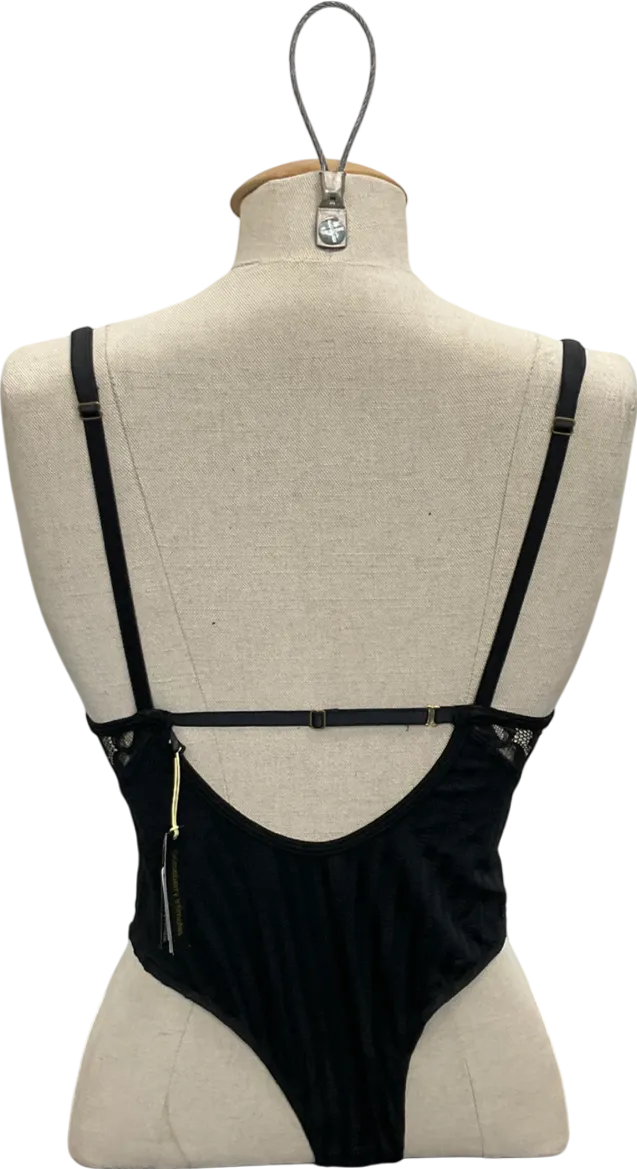 Gooseberry Intimates Black Bliss Lace And Mesh Bodysuit UK S