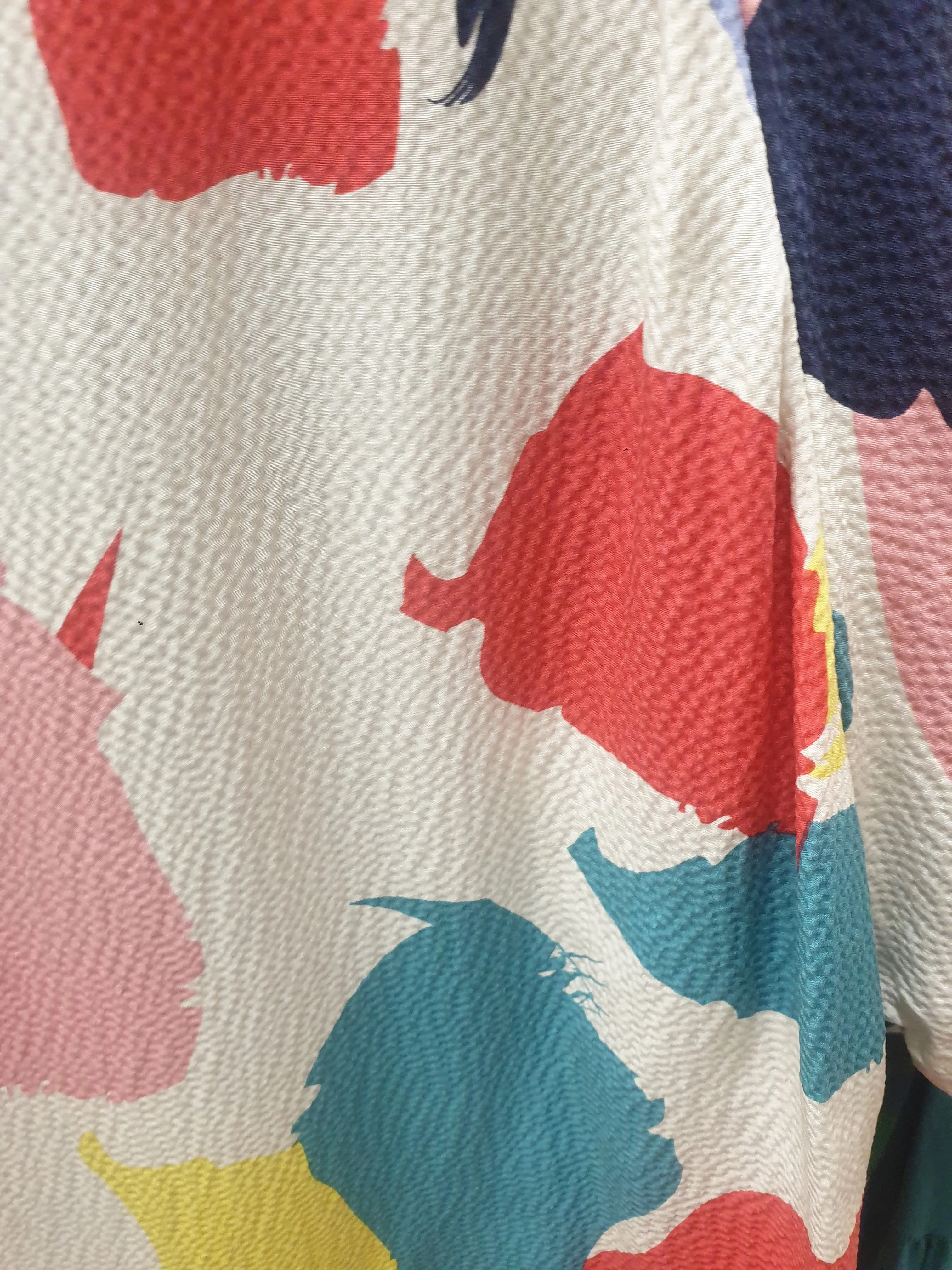 Gorman colourful 100% silk paint splodge print top size L
