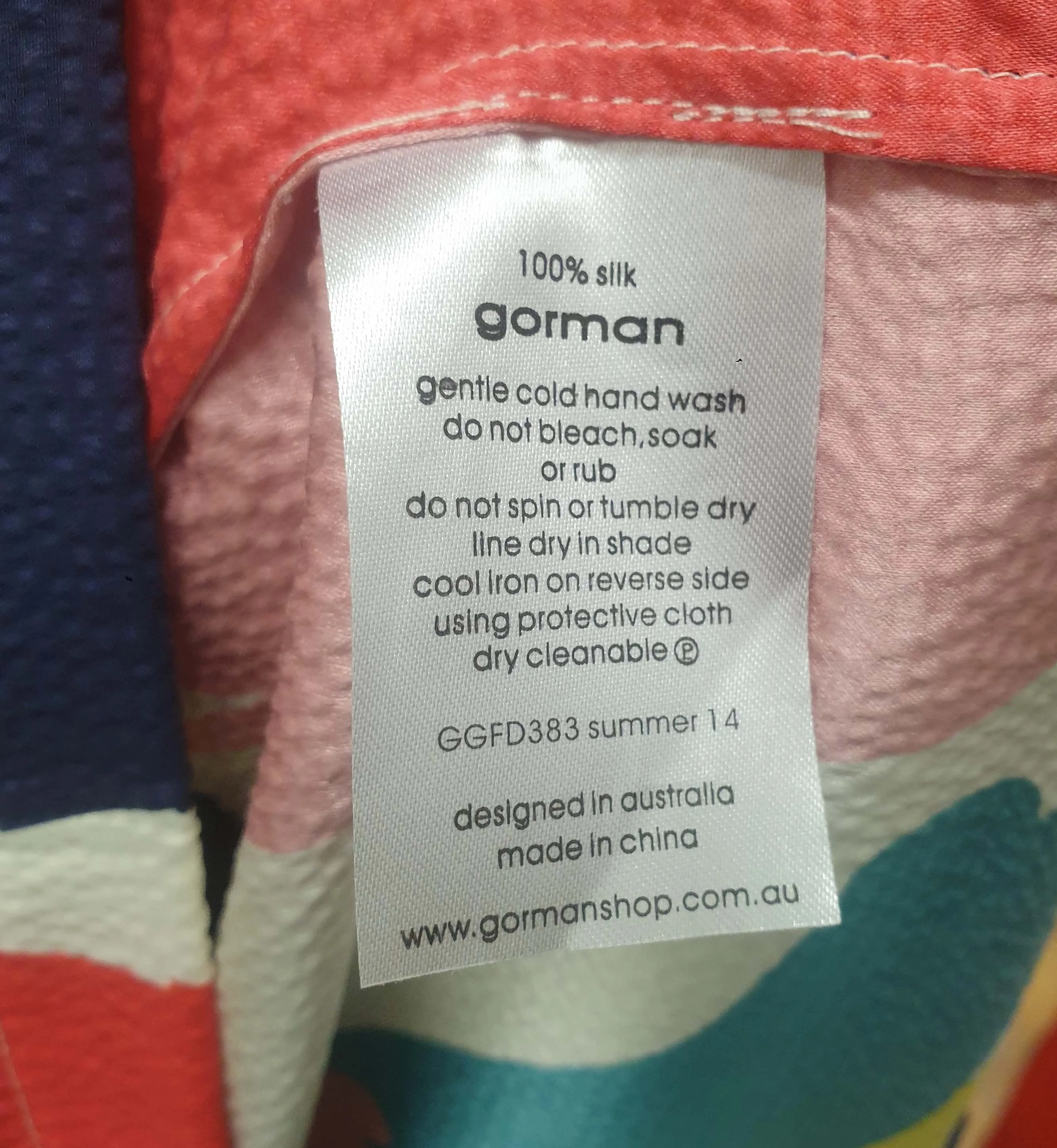 Gorman colourful 100% silk paint splodge print top size L