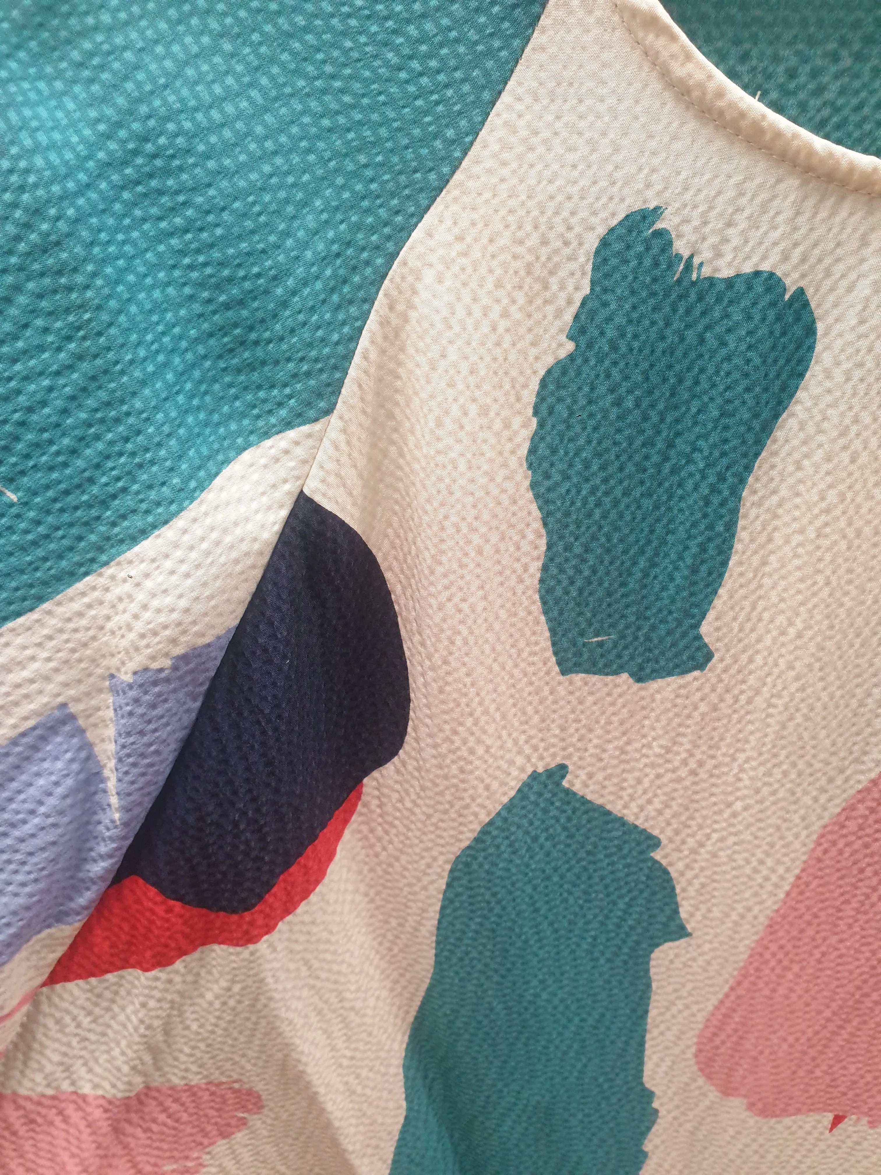 Gorman colourful 100% silk paint splodge print top size L
