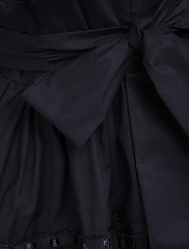 Gothic Lolita Dress JSK Black Ruffles Bow Lace Trim Lolita Jumper Skirt