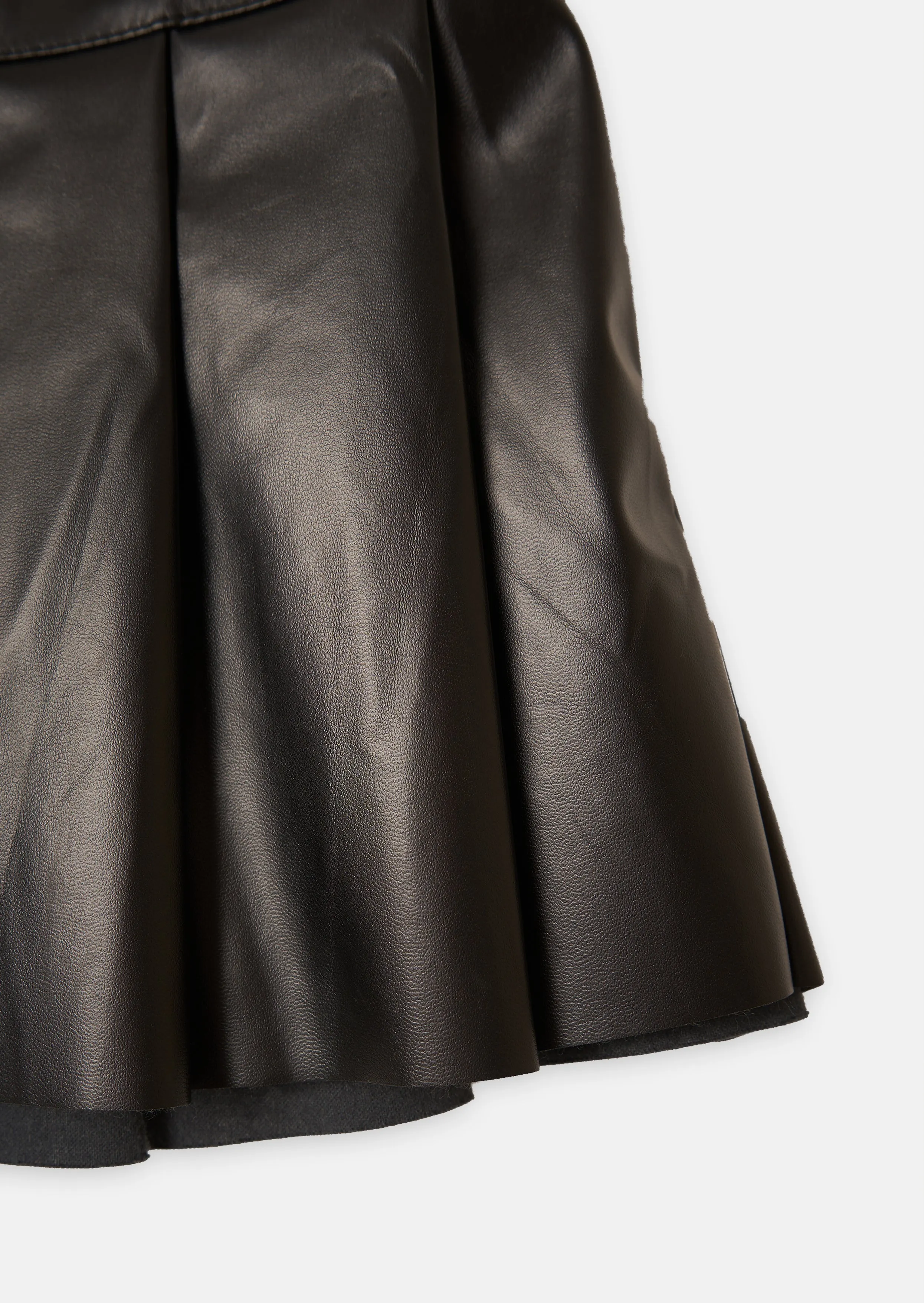 Hailey Leather Look Pleated Mini Skirt