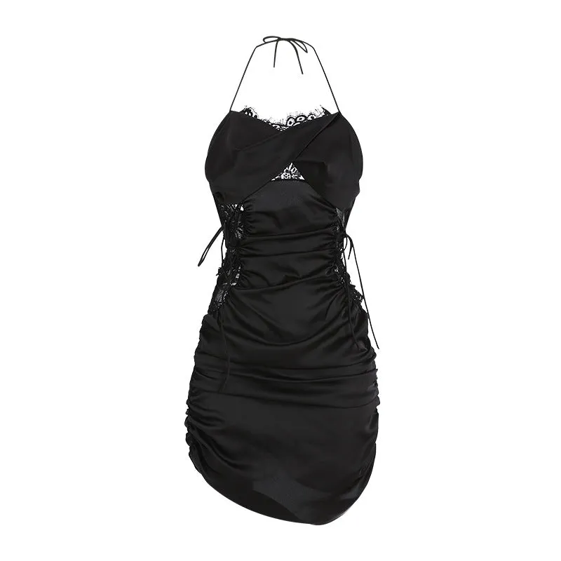 HALTER NECK LACE DRESS UB98237