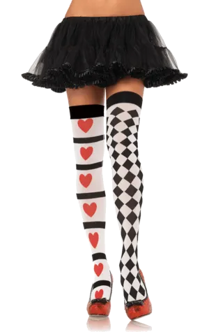 Harlequin and Heart Stockings