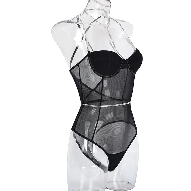 High Cut Lace Bodysuit