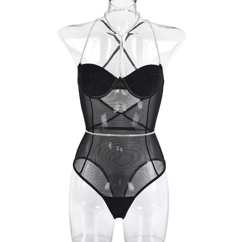 High Cut Lace Bodysuit