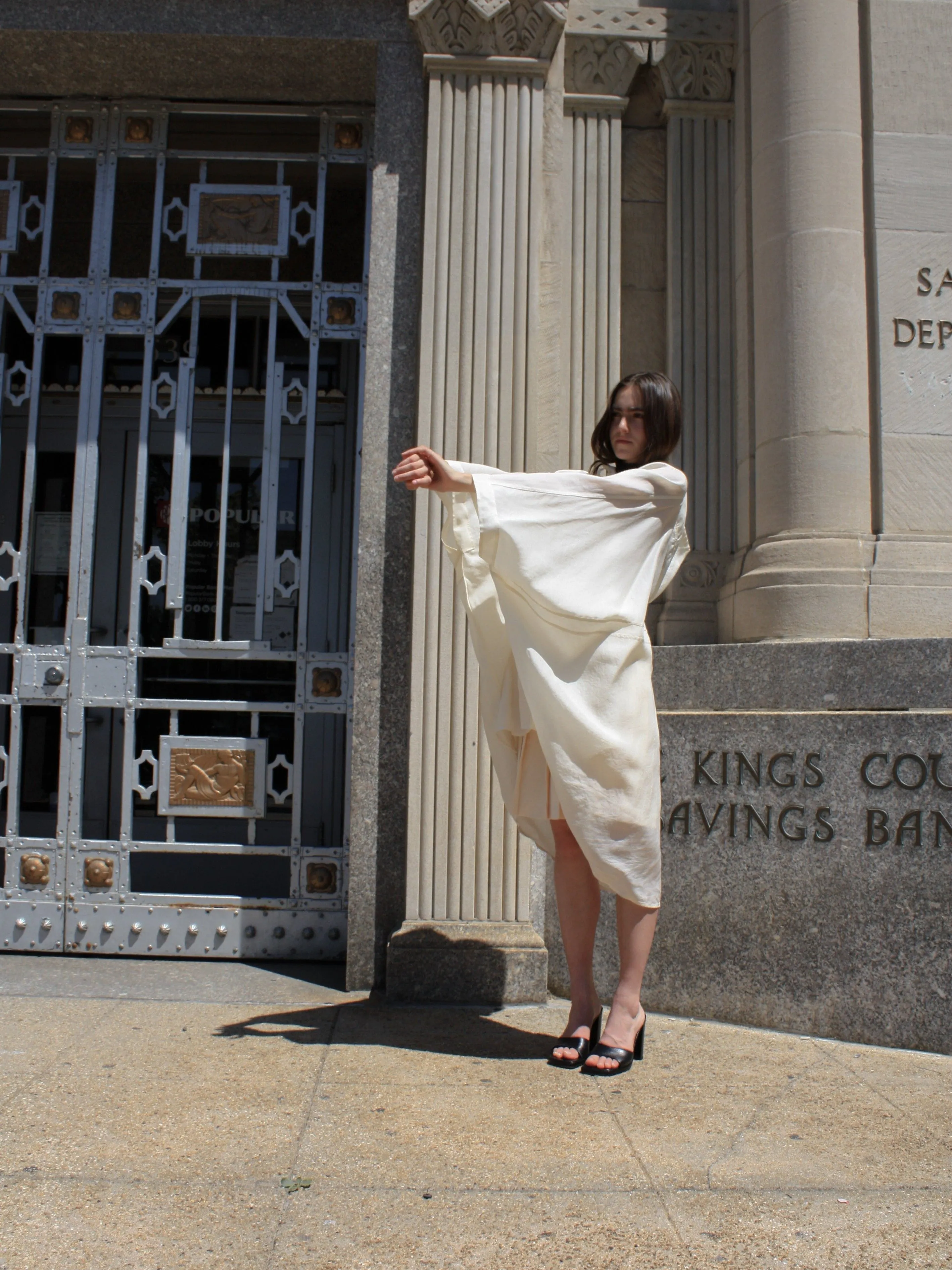 Hooded Silk Organza Poncho