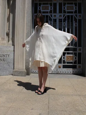 Hooded Silk Organza Poncho