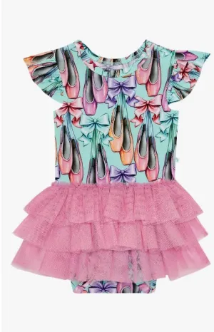 Irina - Ruffled Cap Sleeve Tulle Skirt Bodysuit || Posh Peanut