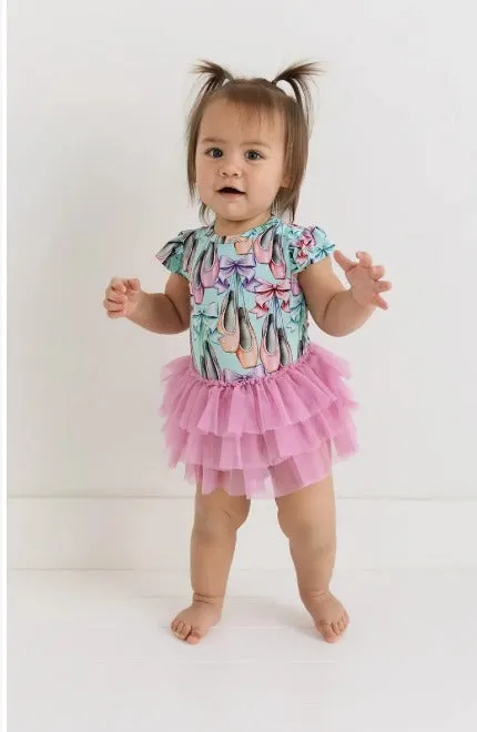 Irina - Ruffled Cap Sleeve Tulle Skirt Bodysuit || Posh Peanut