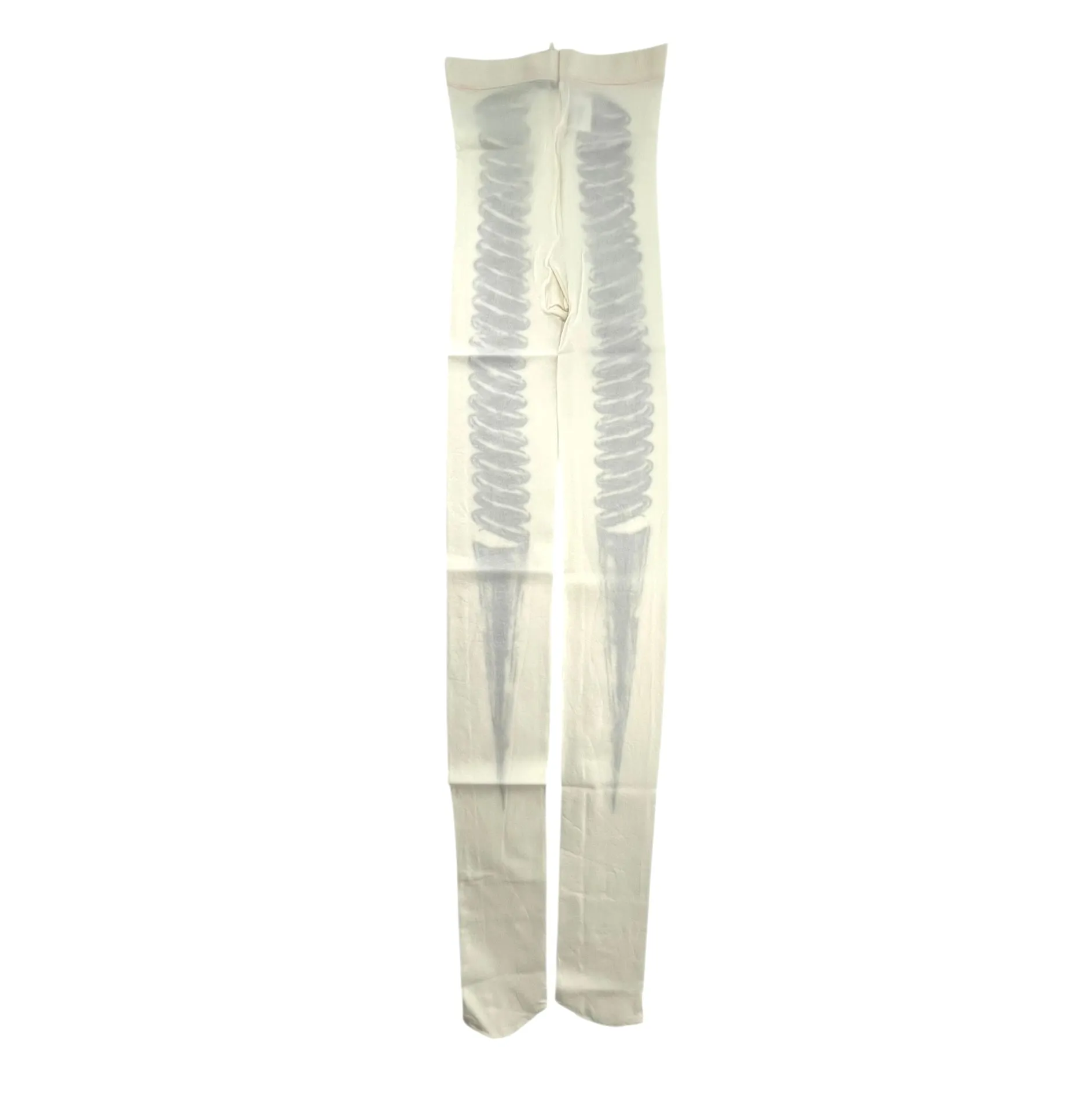 Issey Miyake 1990's Rare Cream Cork Screw Stockings, Deadstock