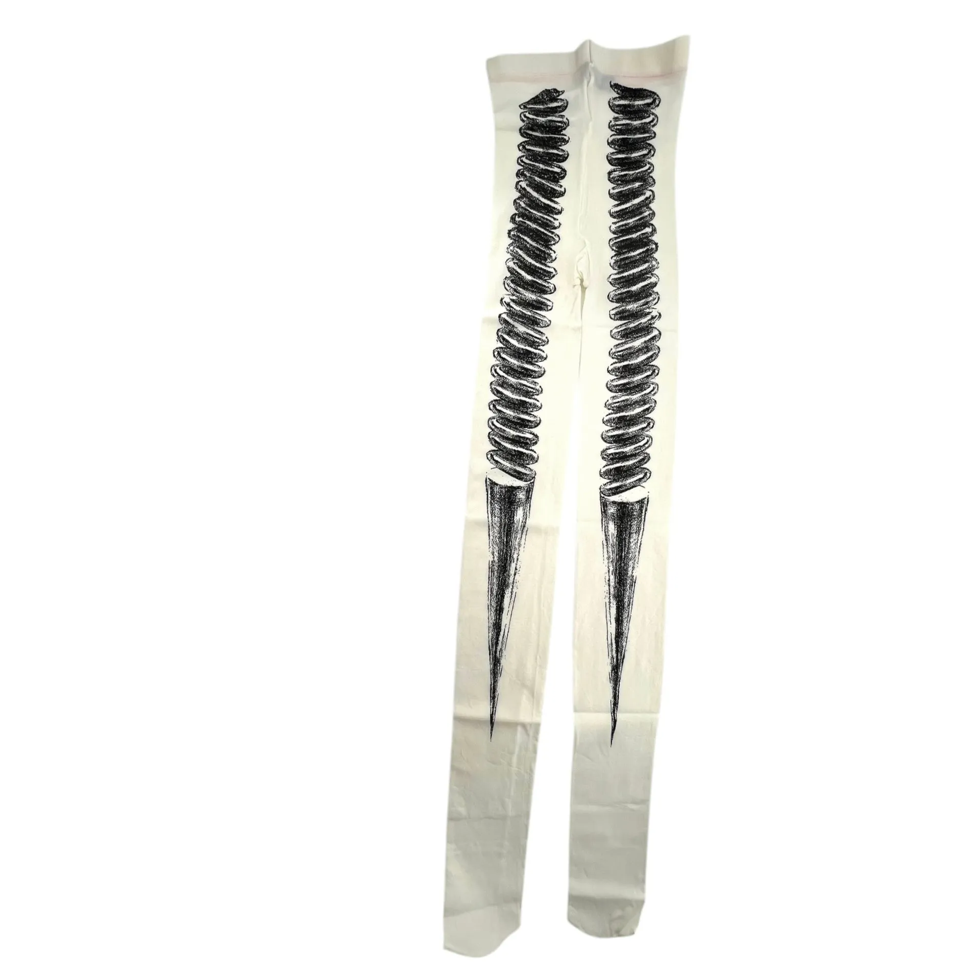 Issey Miyake 1990's Rare Cream Cork Screw Stockings, Deadstock