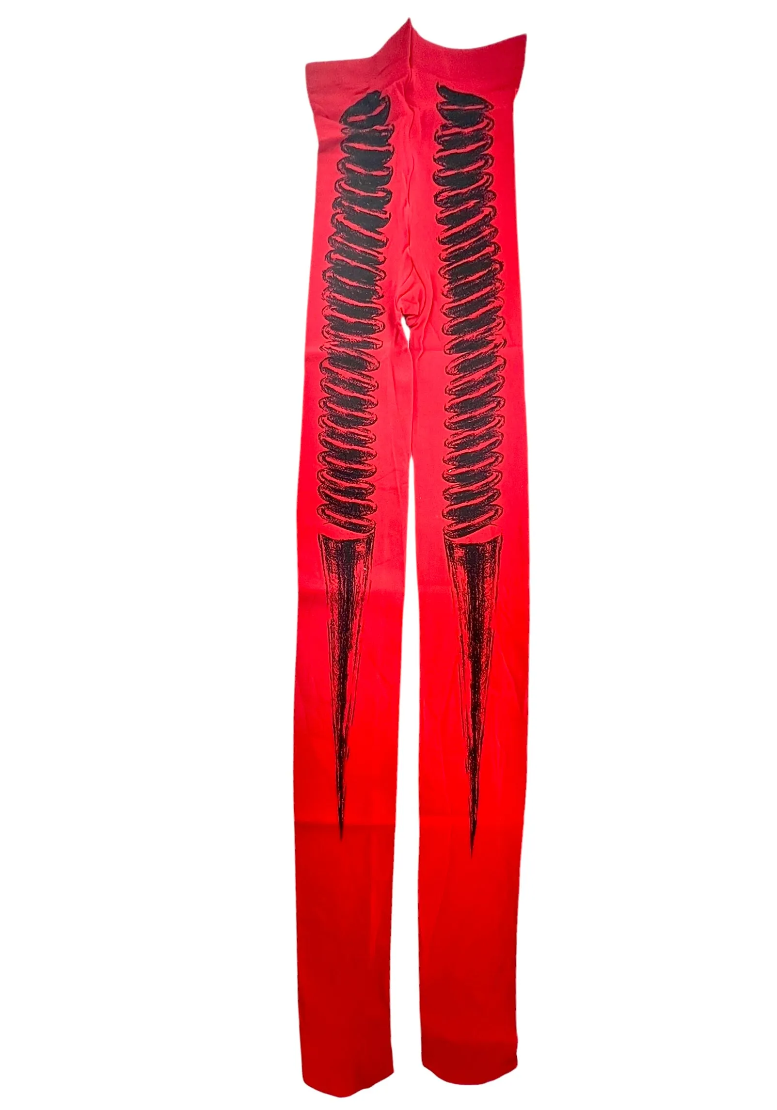 Issey Miyake 1990's Rare Red Cork Screw Stockings, Deadstock