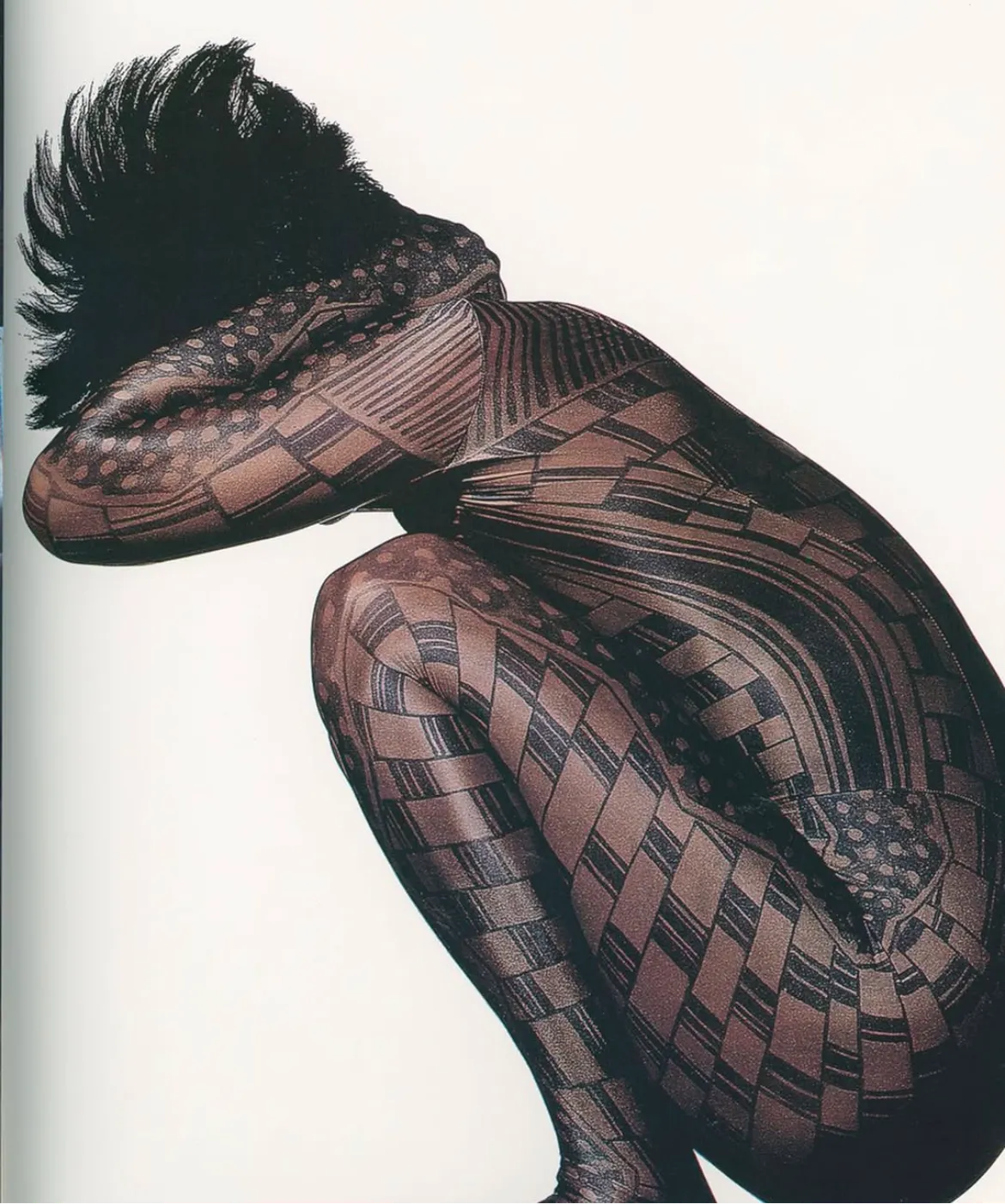 Issey Miyake F/W 1989/1990 RARE Tattoo Blocks and Lines Printed Stockings