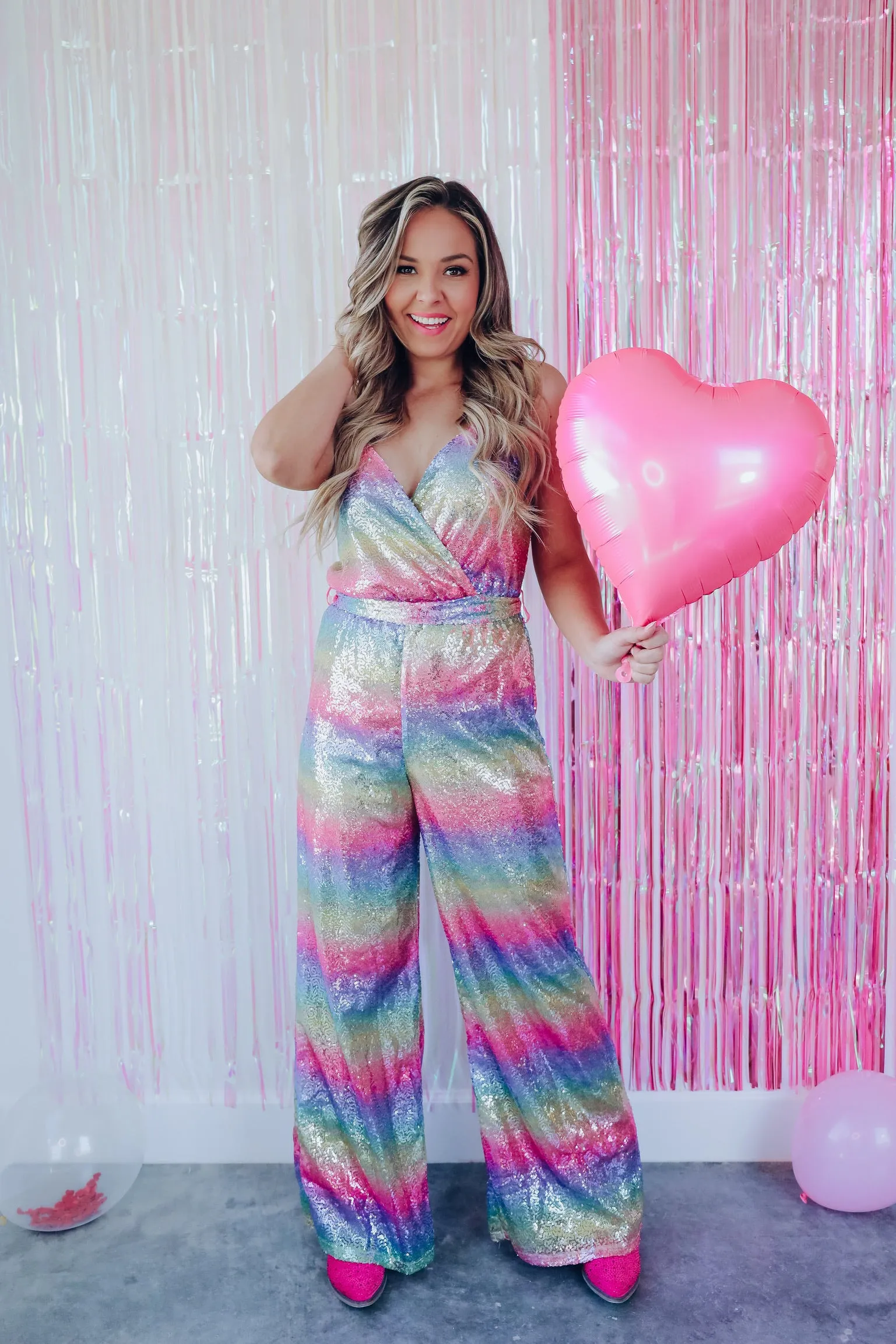 JoJo Belted Sequin Jumpsuit
