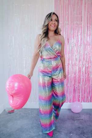 JoJo Belted Sequin Jumpsuit
