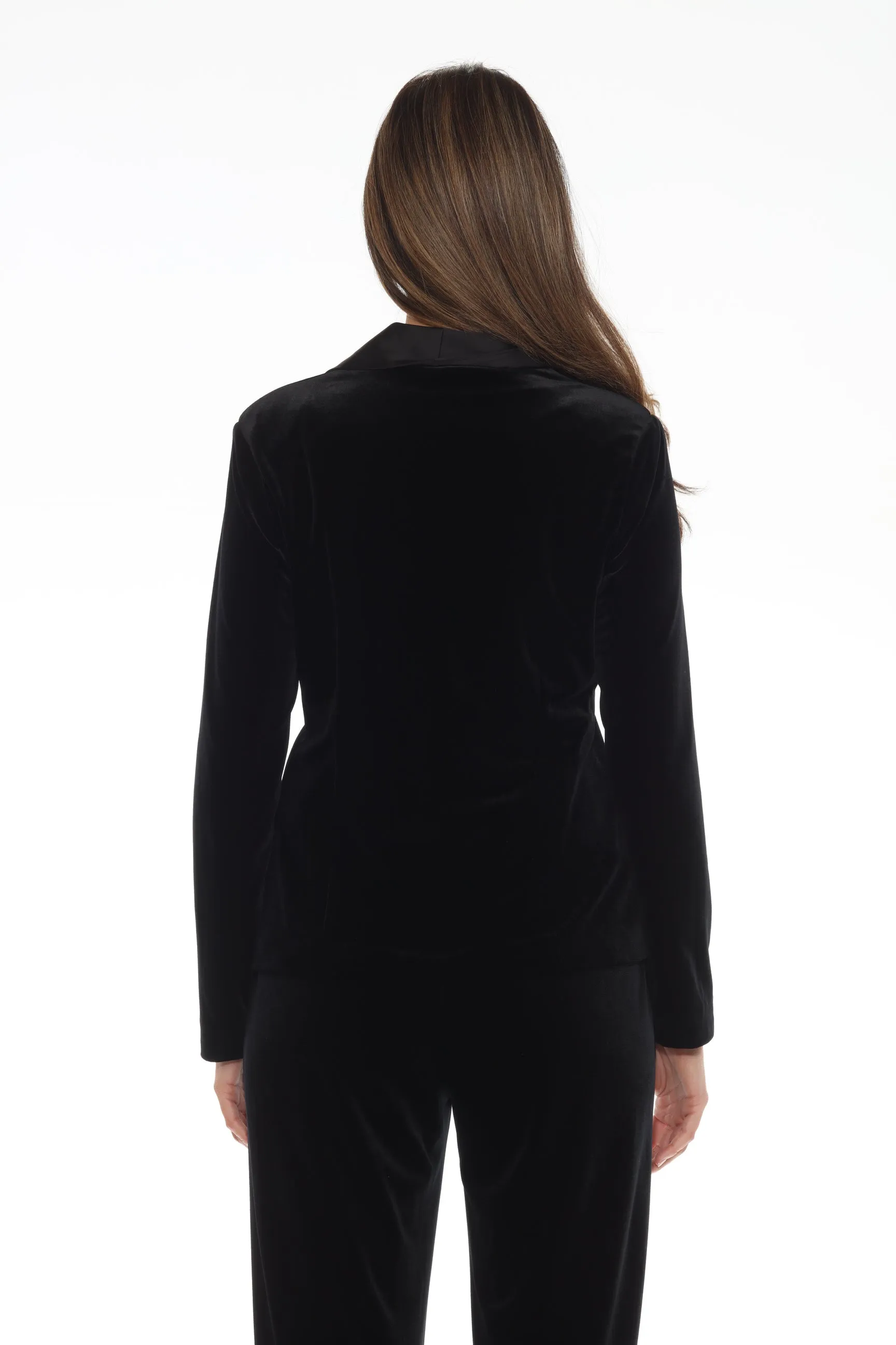 Joseph Ribkoff Black Velvet Twin Set Blazer Jacket 244926